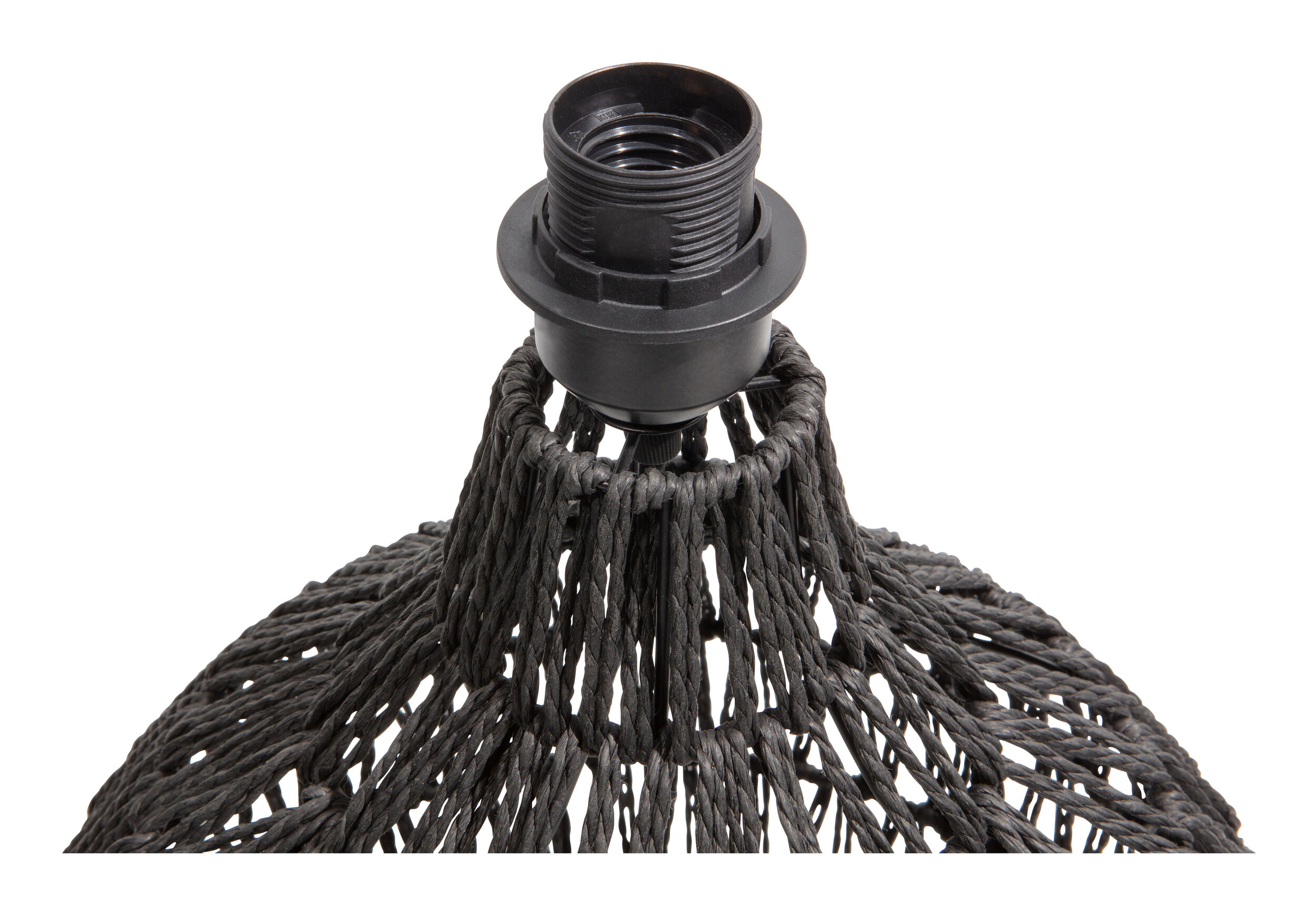 WOOOD Tafellamp 'Macy' Rattan, kleur Zwart (excl. kap)