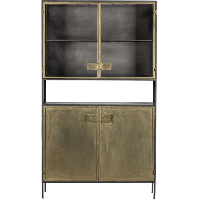 BePureHome Vitrinekast Pack 190 x 110cm, kleur Antique Brass - 800392-BZ •  Sohome