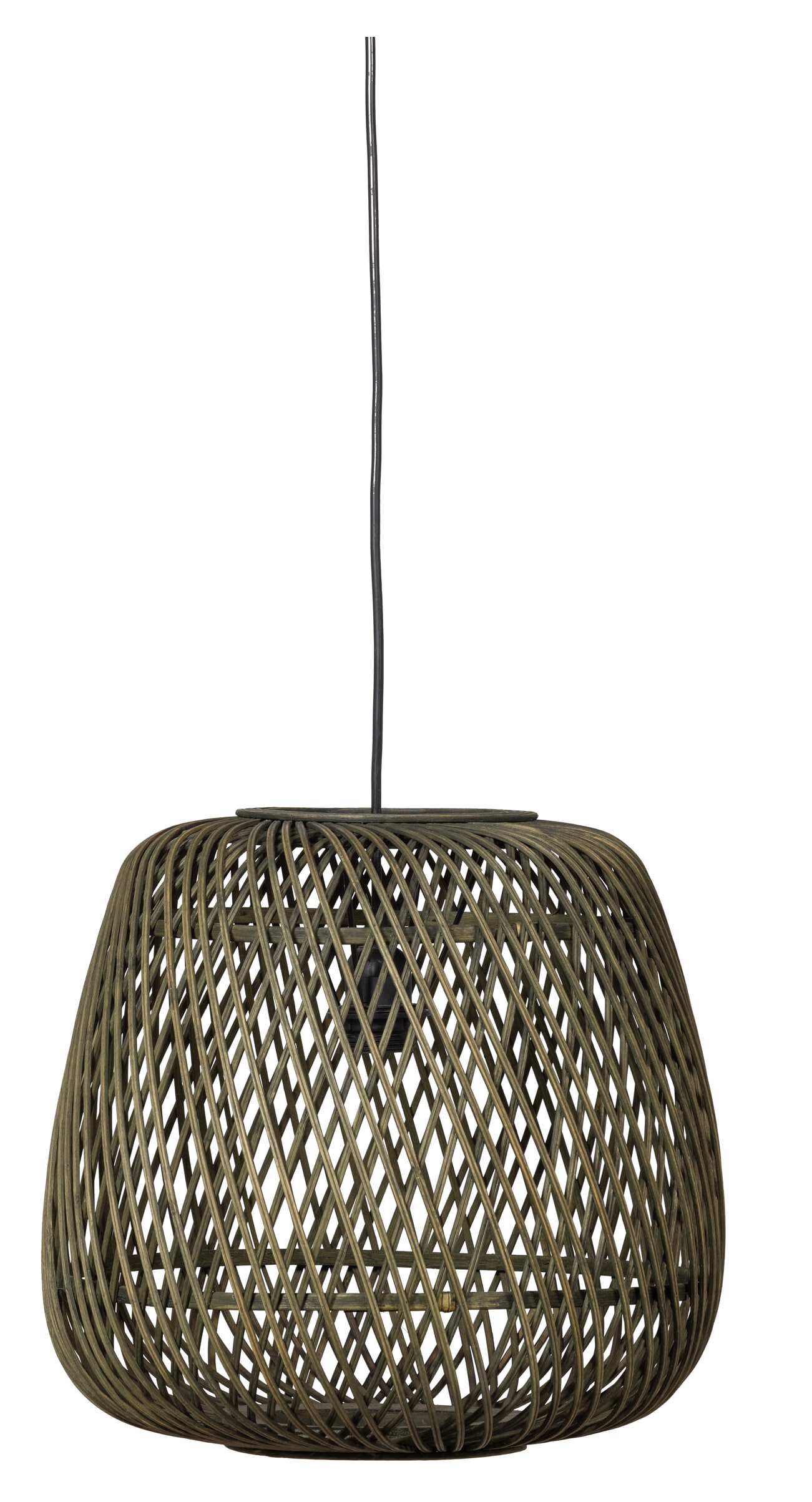 WOOOD Exclusive Hanglamp 'Moza' Gevlochten bamboe / rotan, kleur Groen
