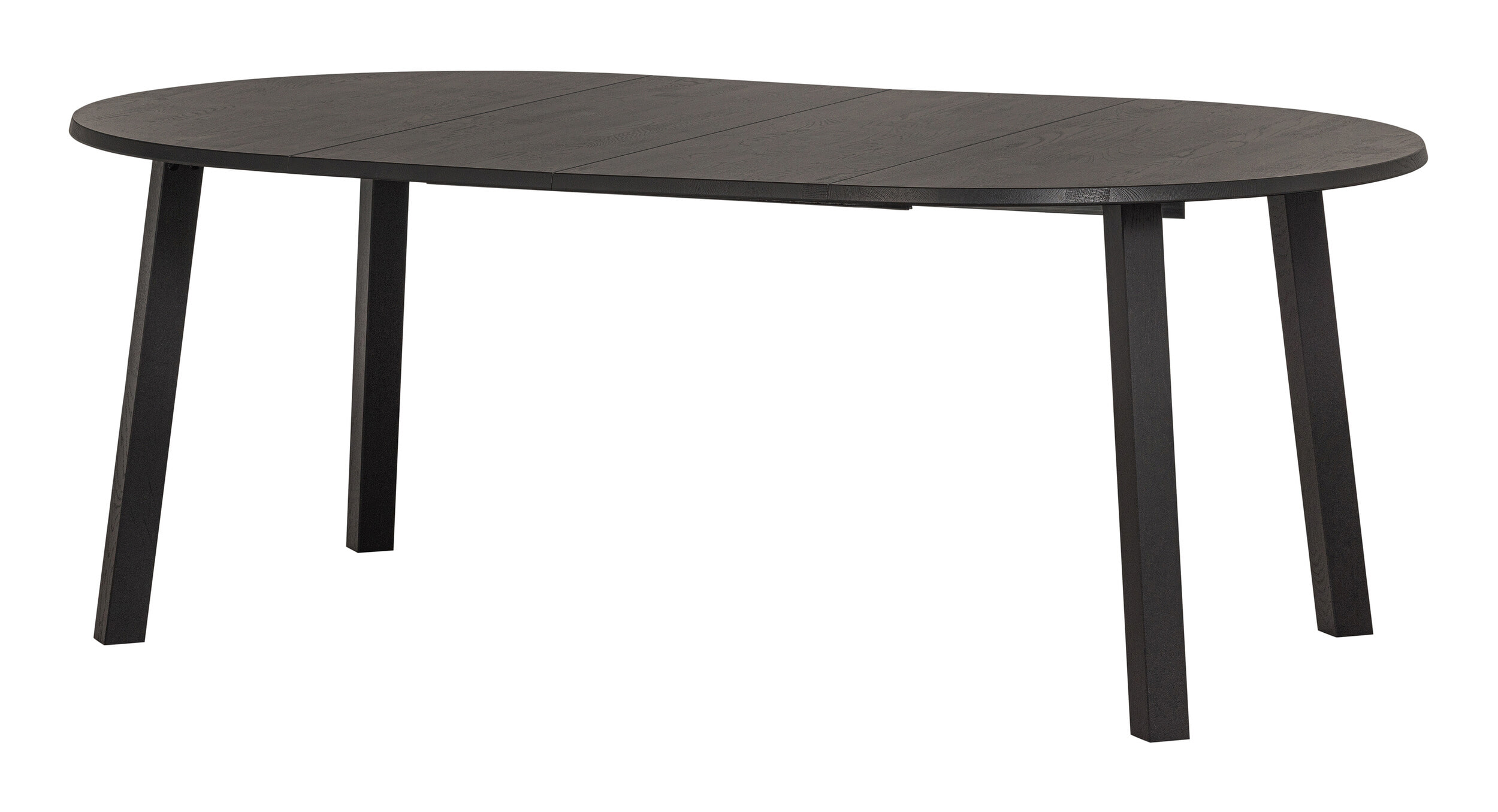 WOOOD Uitschuifbare Ronde Eettafel 'Lange Jan' Eiken, 120-200 x 120cm, kleur blacknight