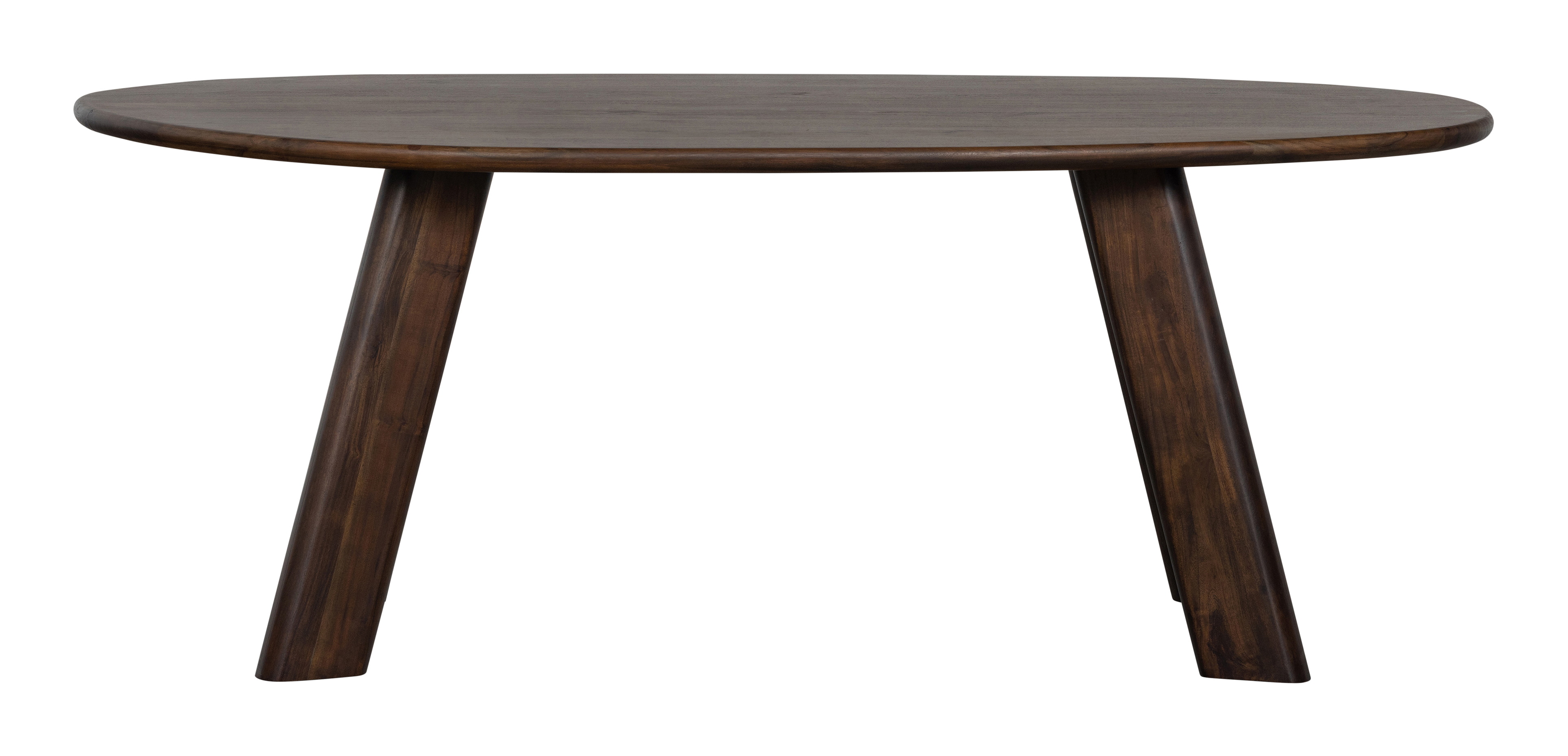 WOOOD Organische Eettafel 'Roundly' Mangohout, 200 x 100cm, kleur Walnoot