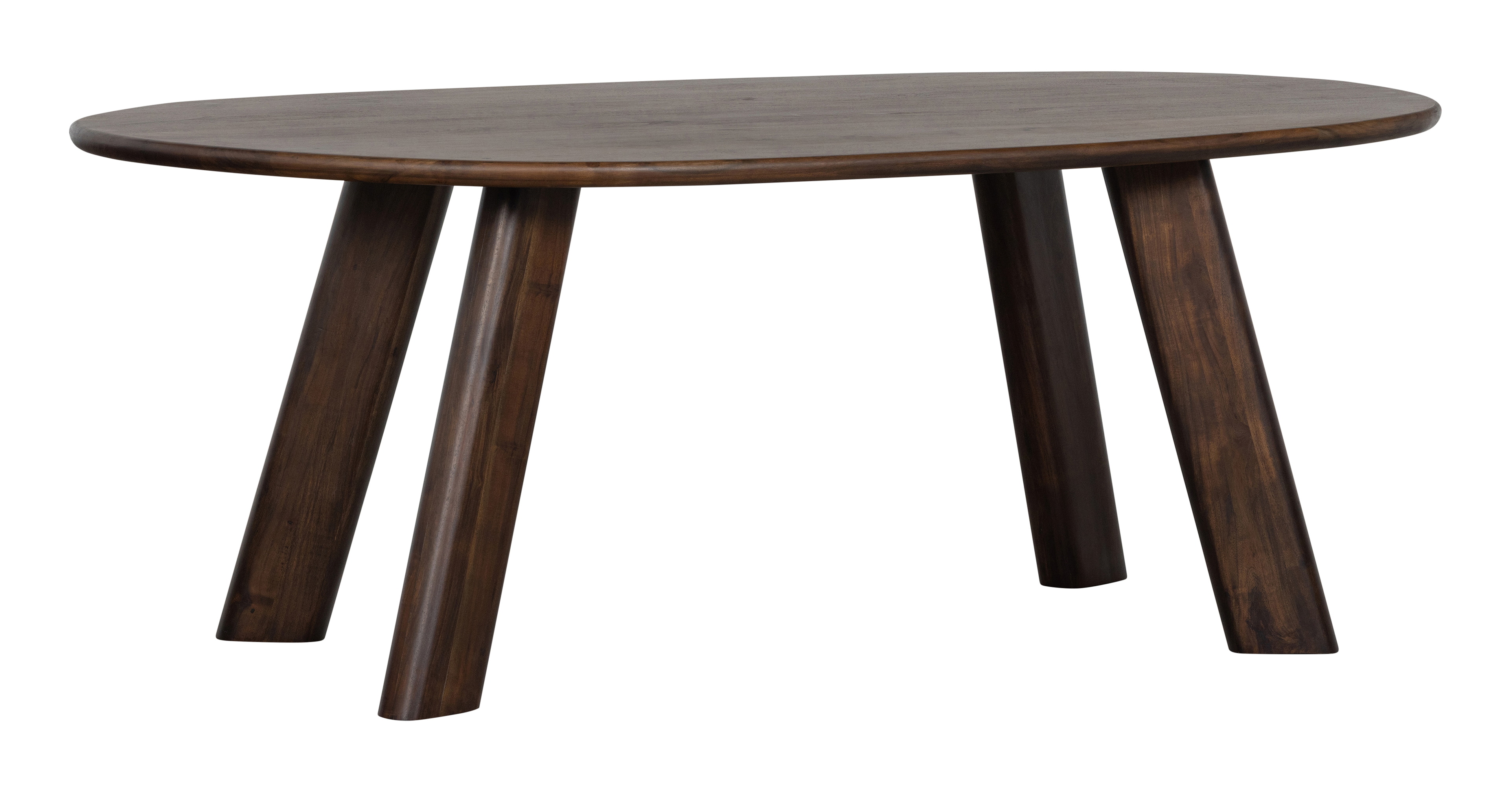 WOOOD Organische Eettafel 'Roundly' Mangohout, 200 x 100cm, kleur Walnoot
