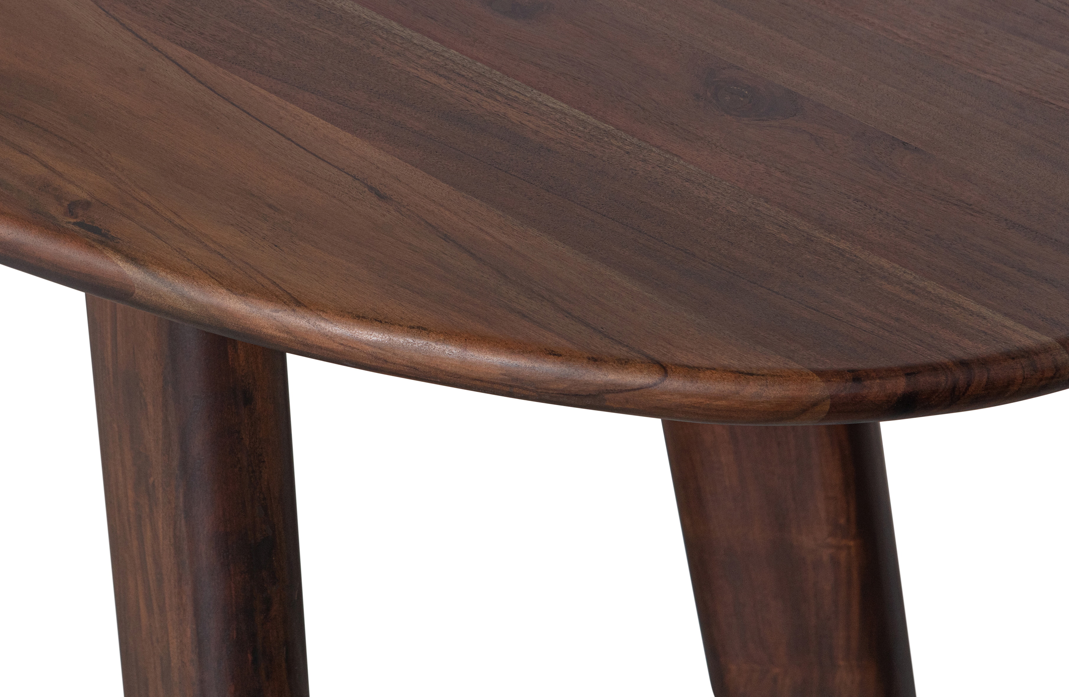 WOOOD Organische Eettafel 'Roundly' Mangohout, 200 x 100cm, kleur Walnoot