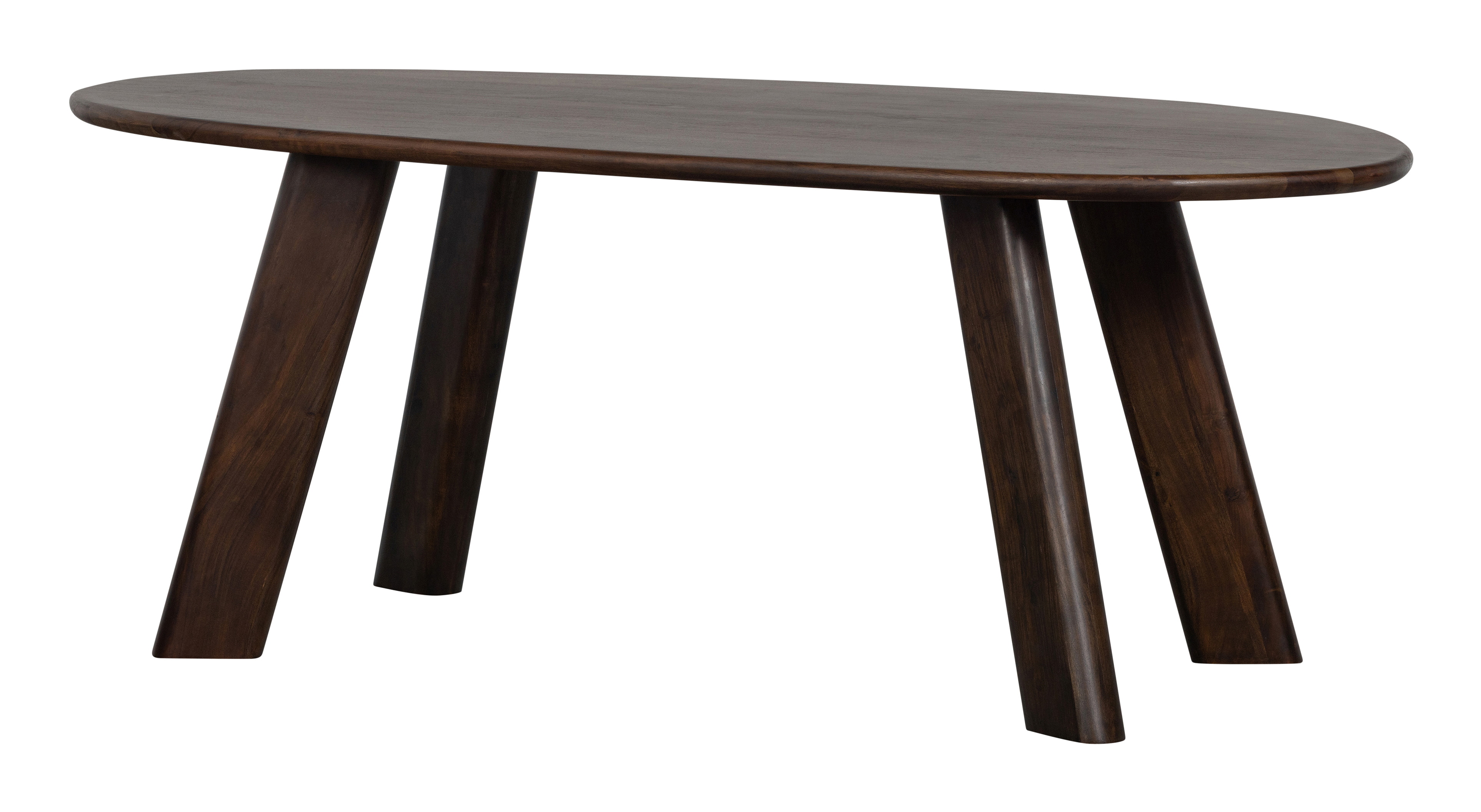 WOOOD Organische Eettafel 'Roundly' Mangohout, 200 x 100cm, kleur Walnoot