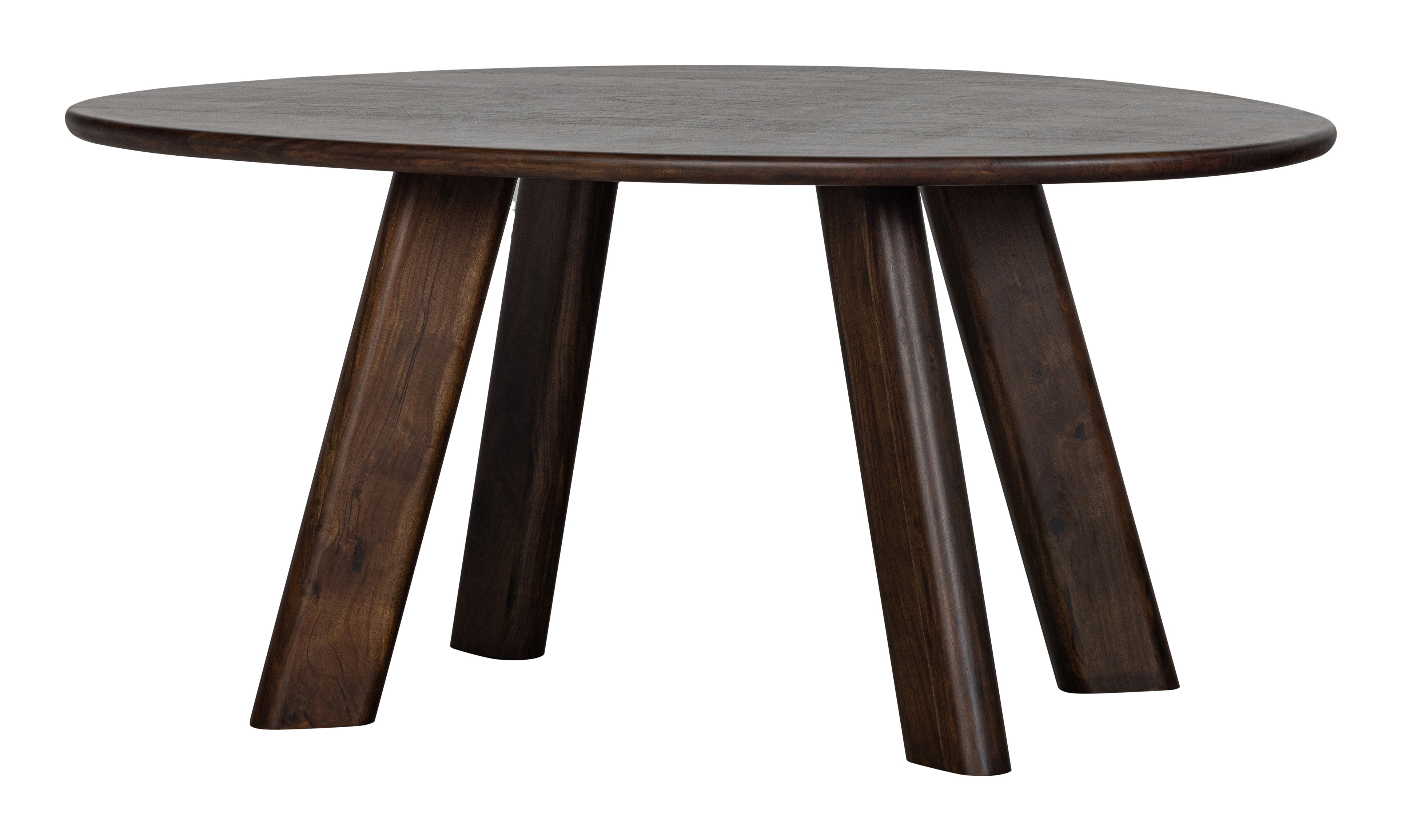 WOOOD Organische Eettafel 'Roundly' Mangohout, 160 x 110cm, kleur Walnoot