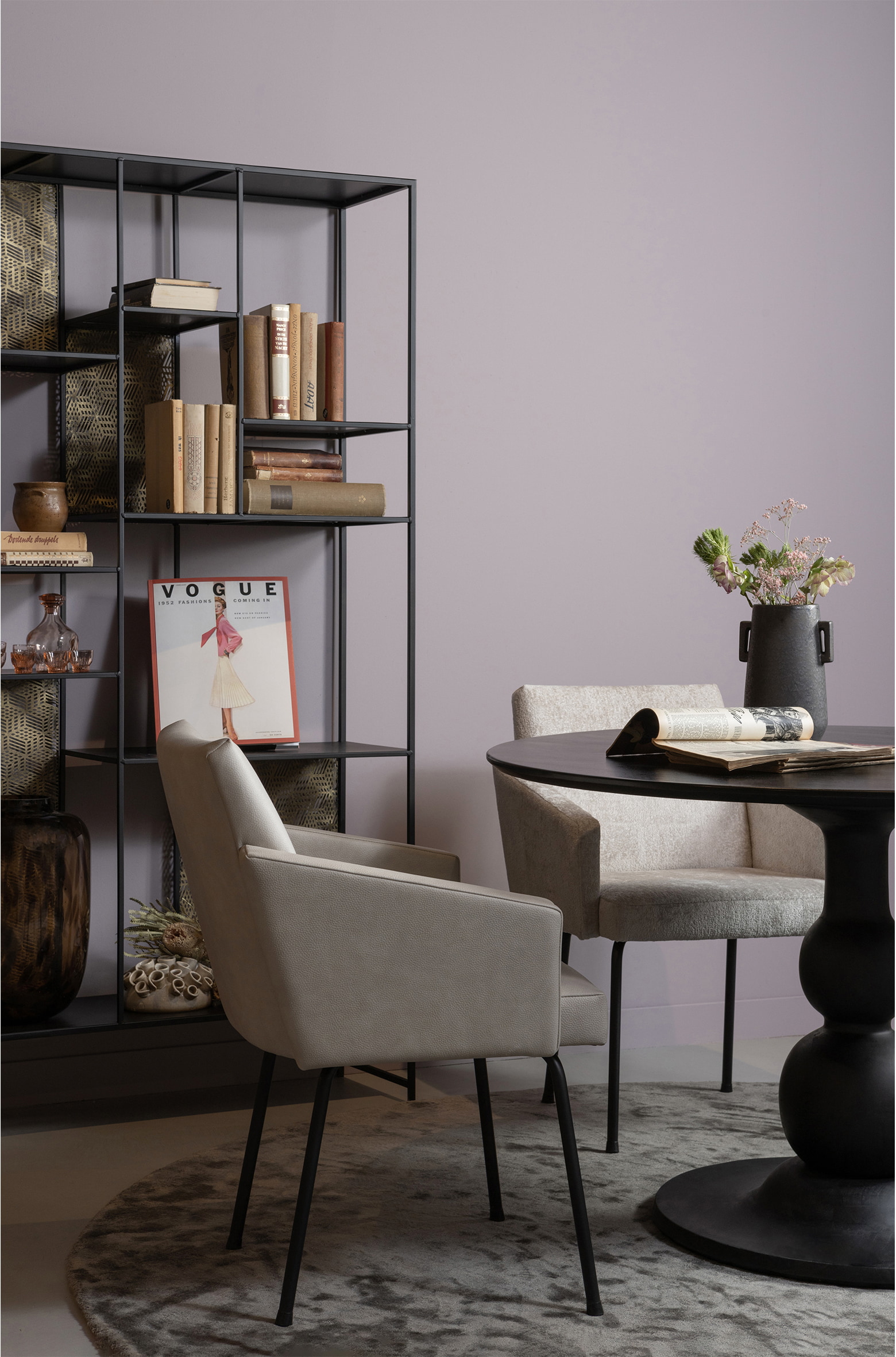 WOOOD Eetkamerstoel 'Mount' Chenille, kleur Naturel