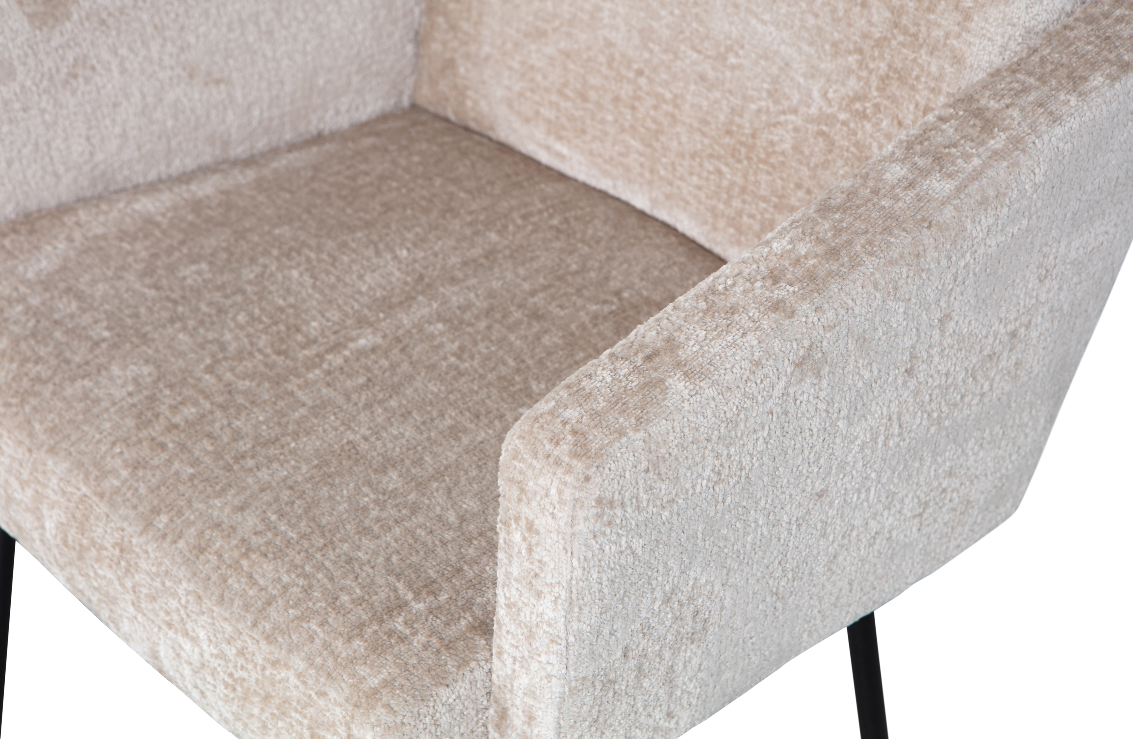 WOOOD Eetkamerstoel 'Mount' Chenille, kleur Naturel