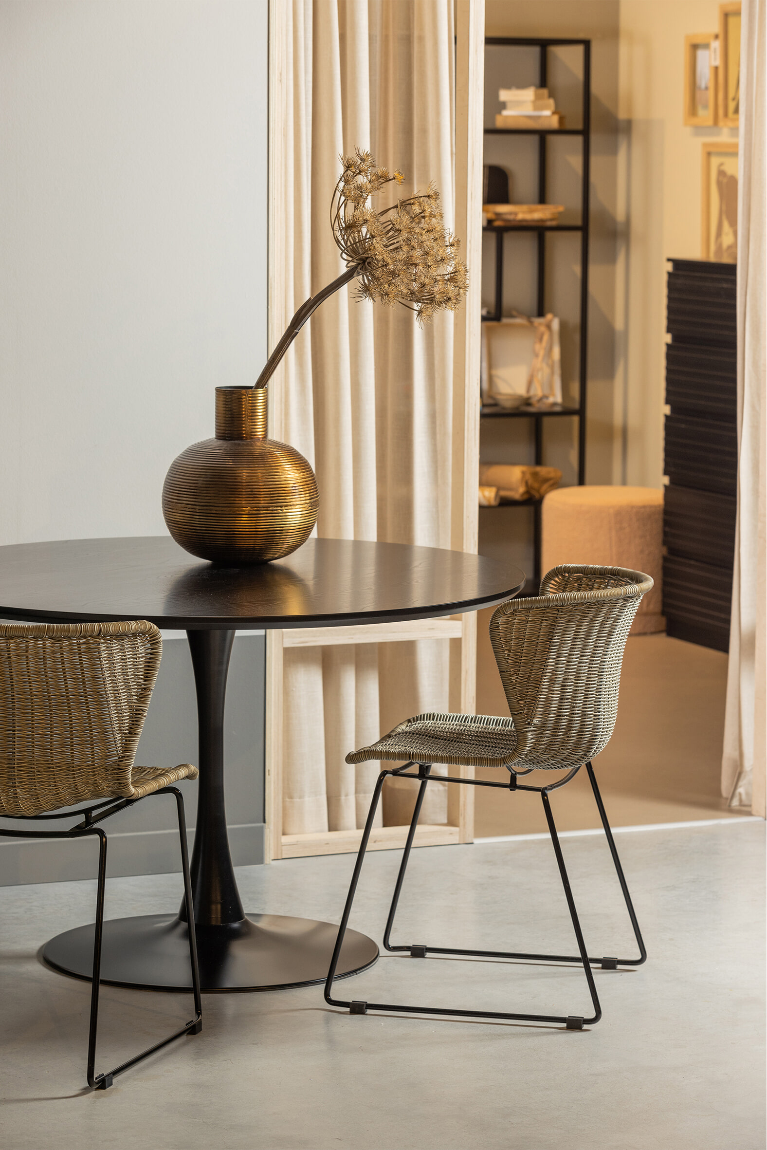 WOOOD Ronde Eettafel 'Sammy' 120cm, kleur Zwart