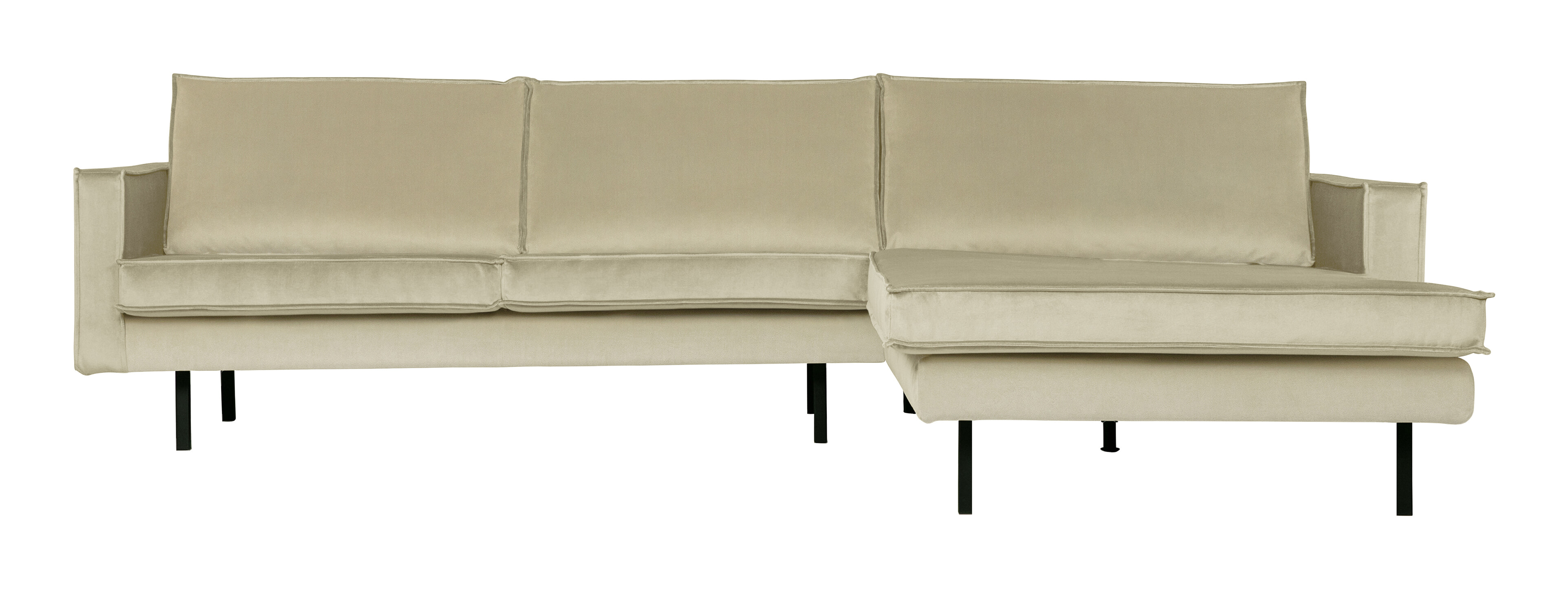 WOOOD Loungebank 'Rodeo' Rechts, Velvet, kleur Pistache