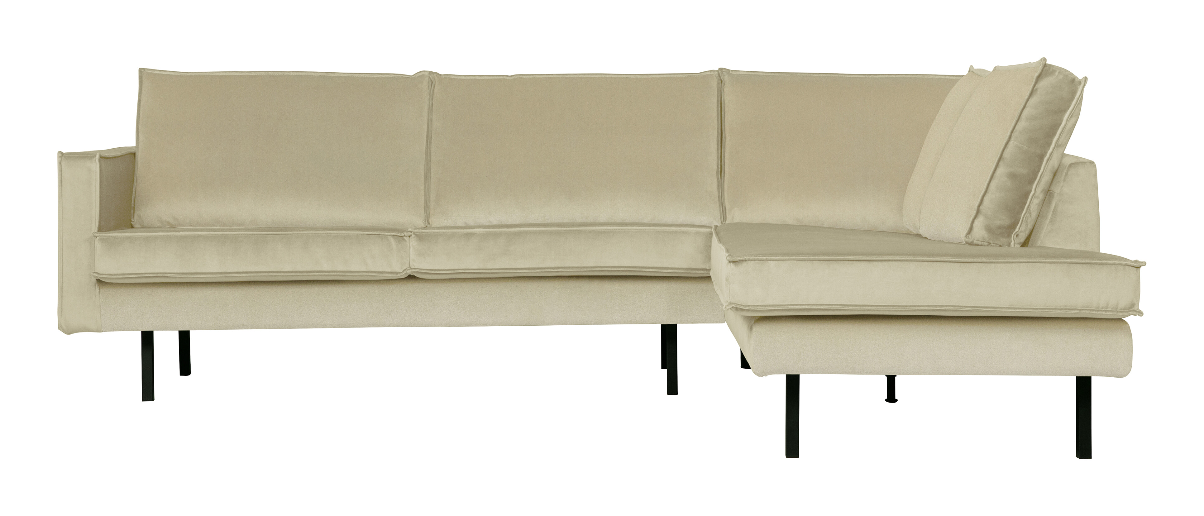 WOOOD Hoekbank 'Rodeo' Rechts, Velvet, kleur Pistache