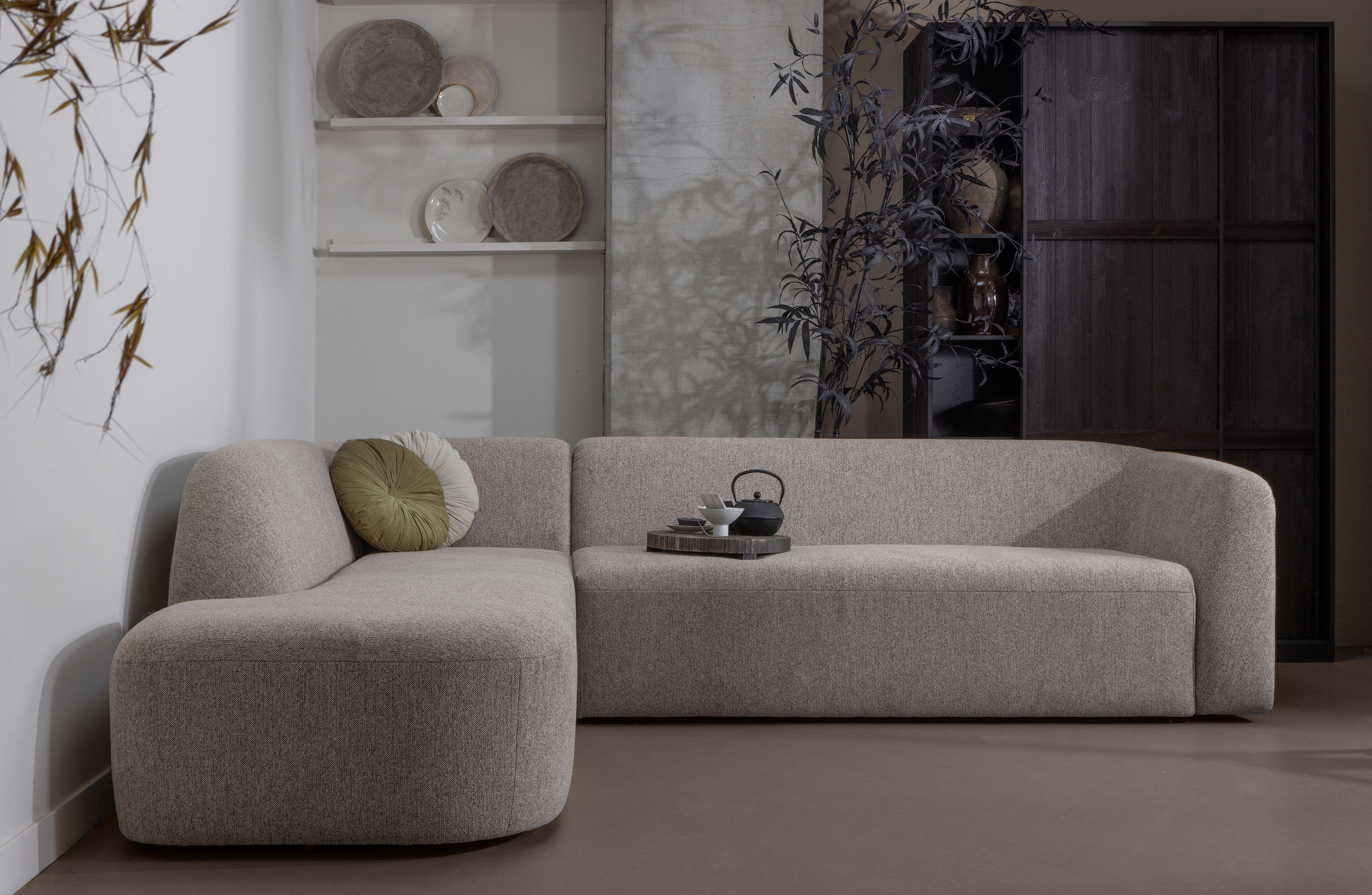 WOOOD Hoekbank 'Sloping' Links, kleur Naturel Melange