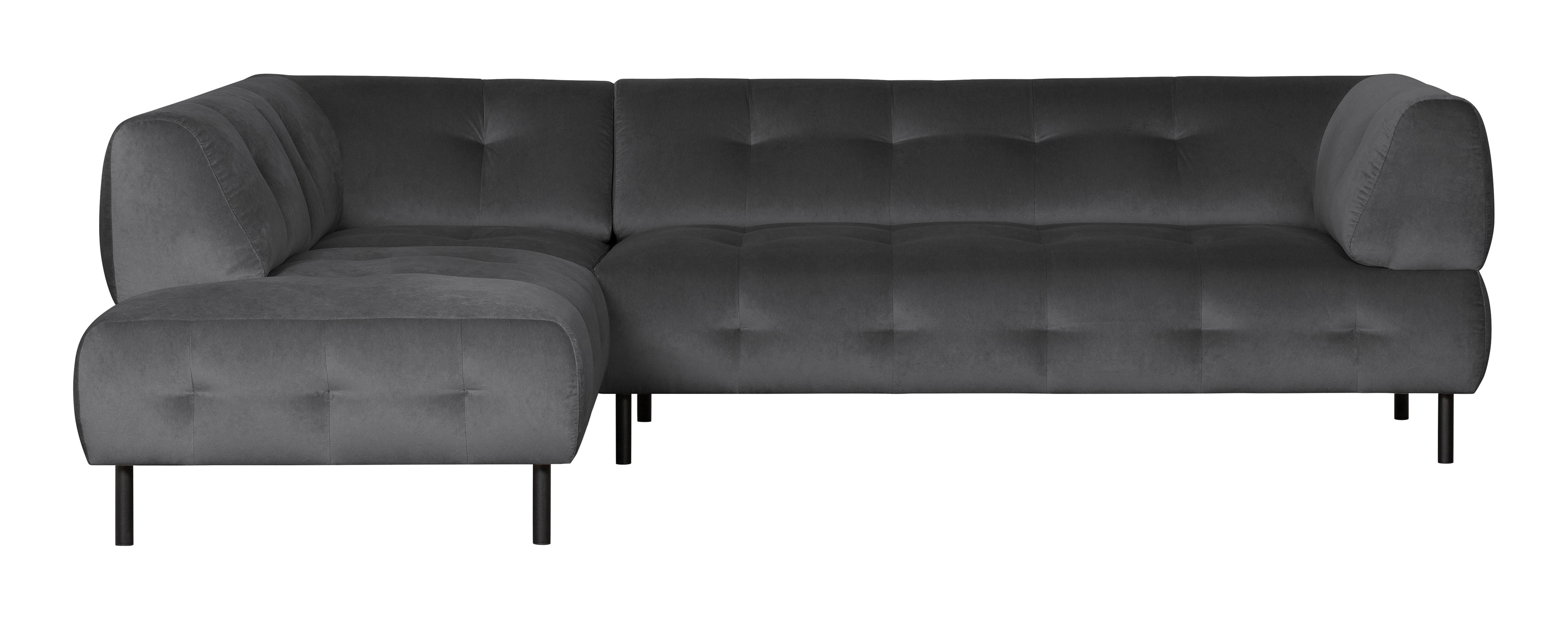 WOOOD Hoekbank 'Lloyd' Links, Velvet, kleur Cast Iron