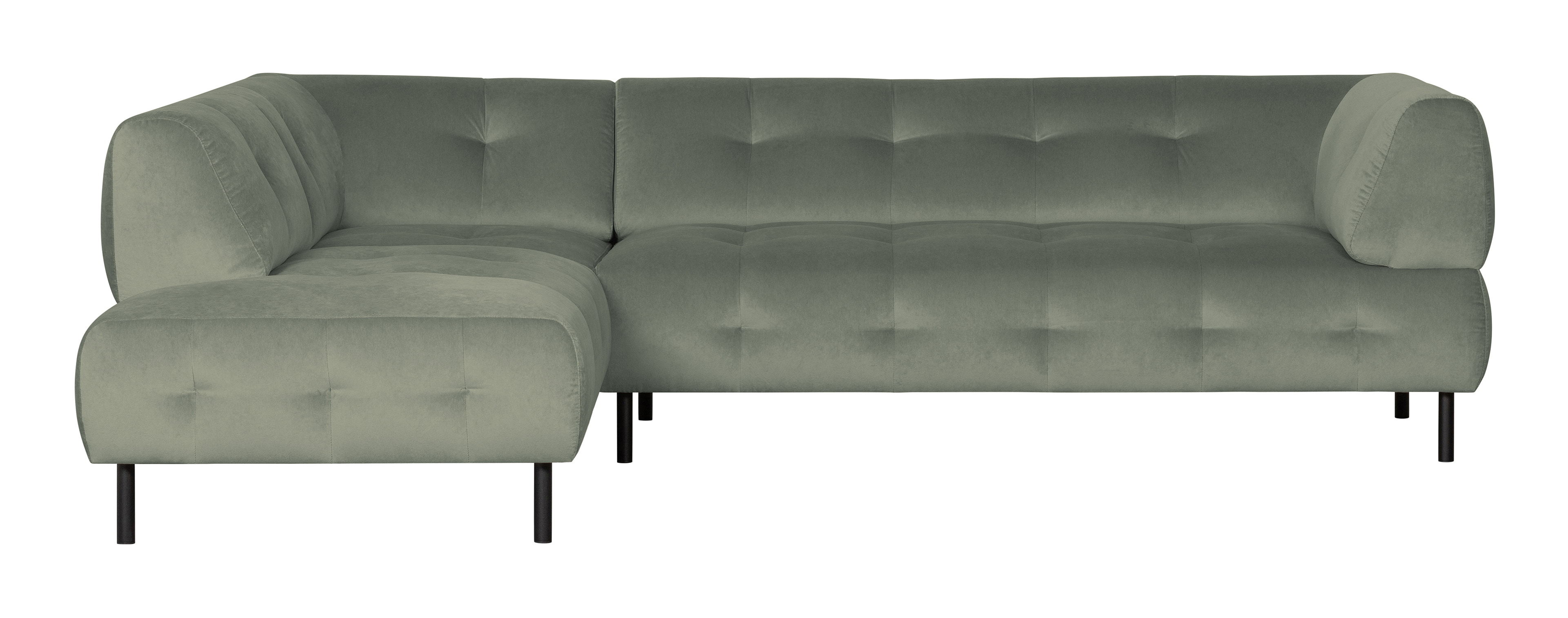 WOOOD Hoekbank 'Lloyd' Links, Velvet, kleur Waterplant