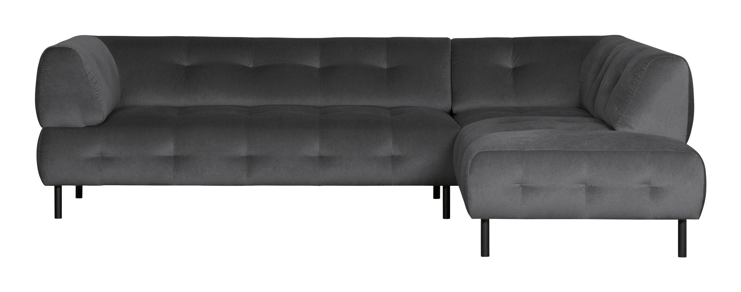 WOOOD Hoekbank 'Lloyd' Rechts, Velvet, kleur Cast Iron