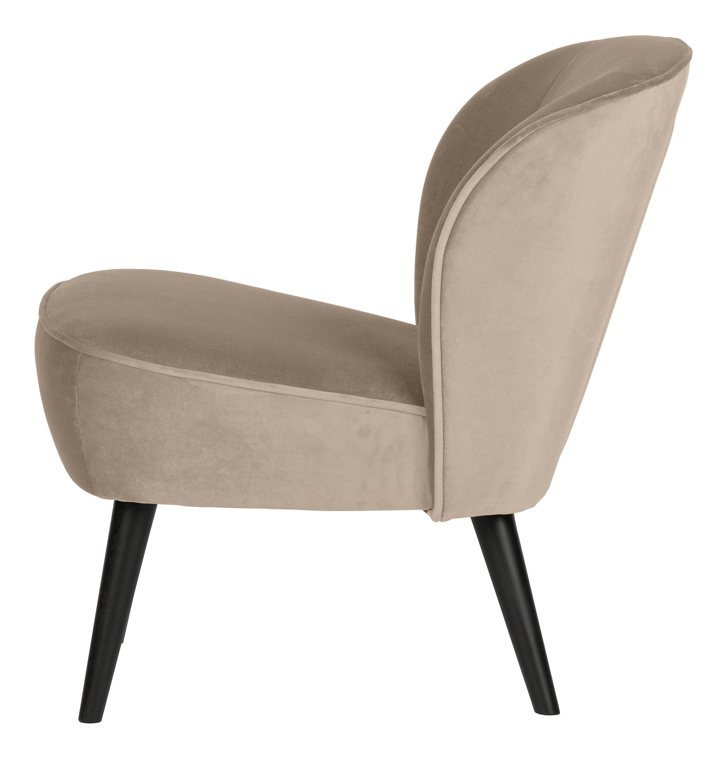WOOOD Fauteuil 'Sara' Velvet, kleur Khaki