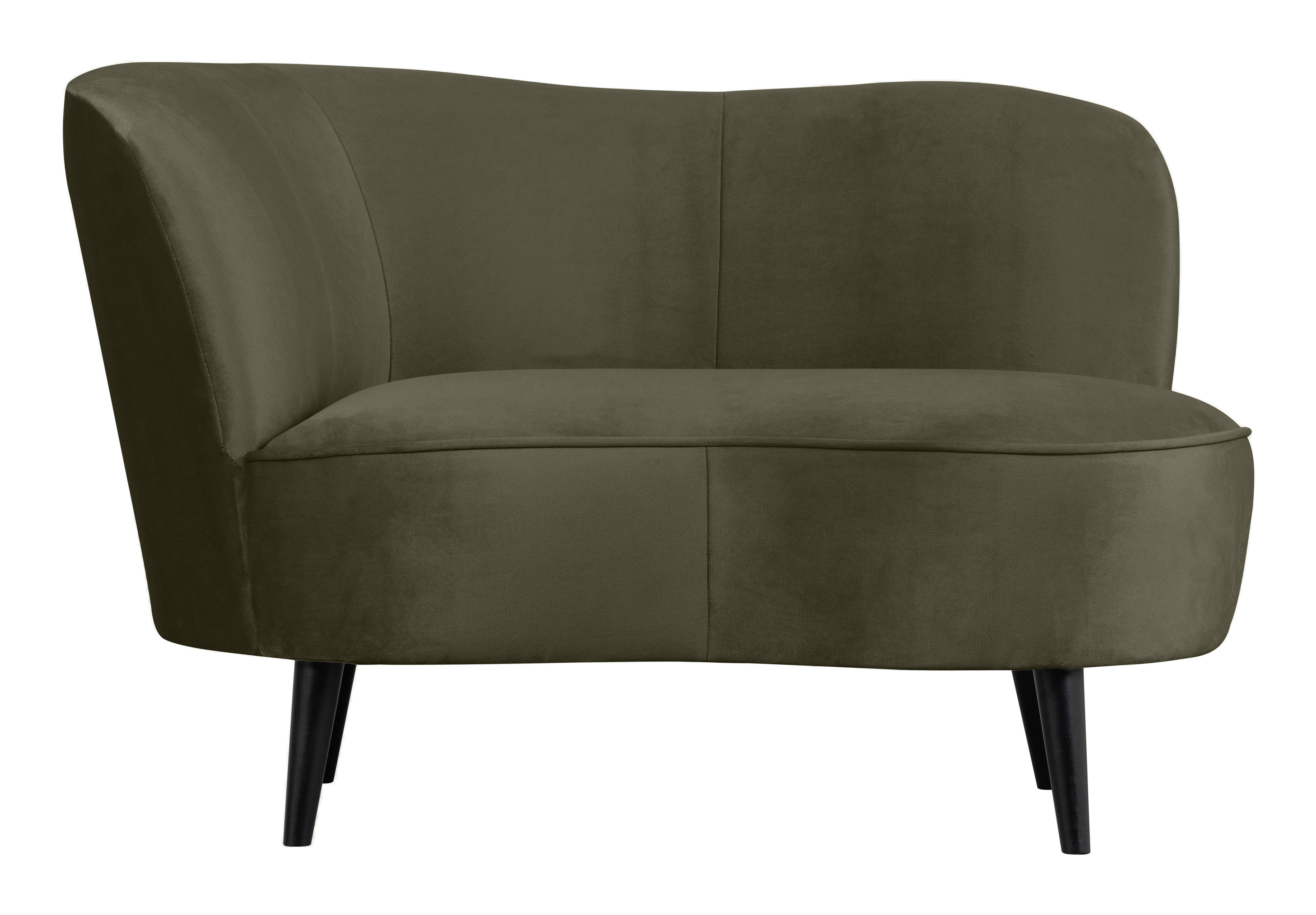 WOOOD Lounge Fauteuil 'Sara' Links, Velvet, kleur Warm Groen
