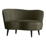 WOOOD Lounge Fauteuil 'Sara' Links, Velvet, kleur Warm Groen