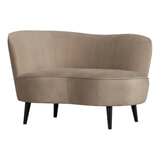 WOOOD Lounge Fauteuil 'Sara' Links, Velvet, kleur Khaki