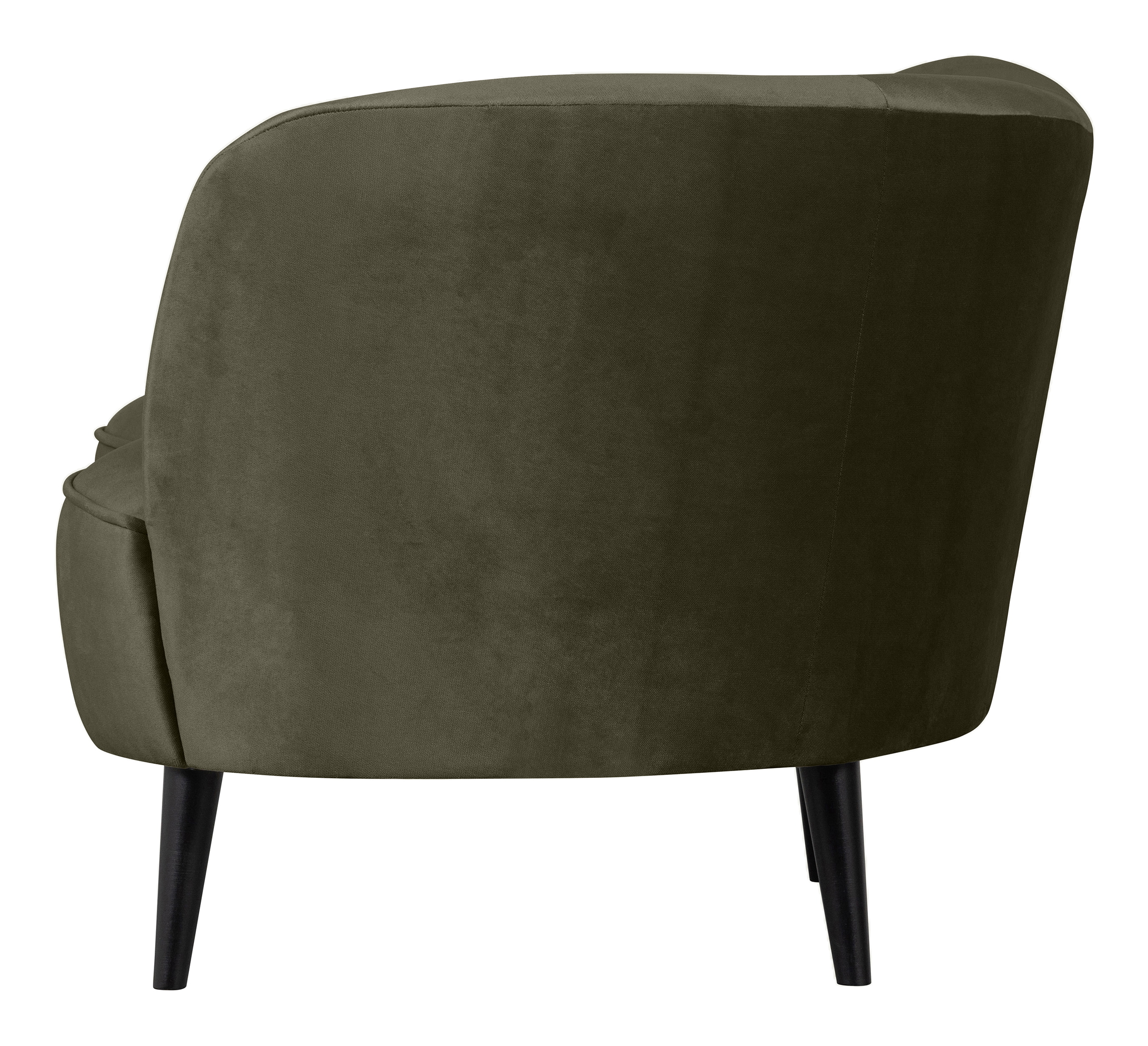WOOOD Lounge Fauteuil 'Sara' Rechts, Velvet, kleur Warm Groen
