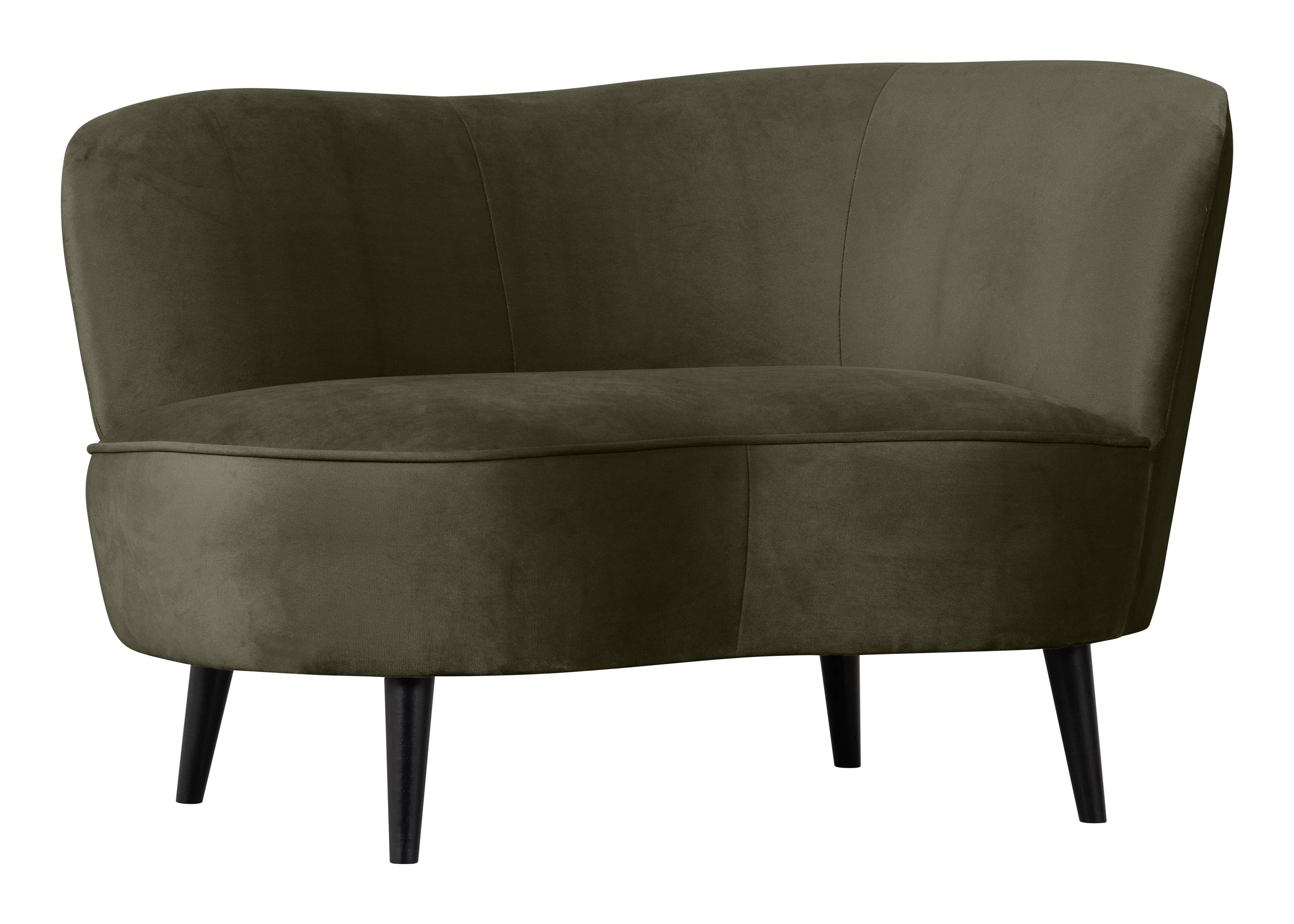 WOOOD Lounge Fauteuil 'Sara' Rechts, Velvet, kleur Warm Groen