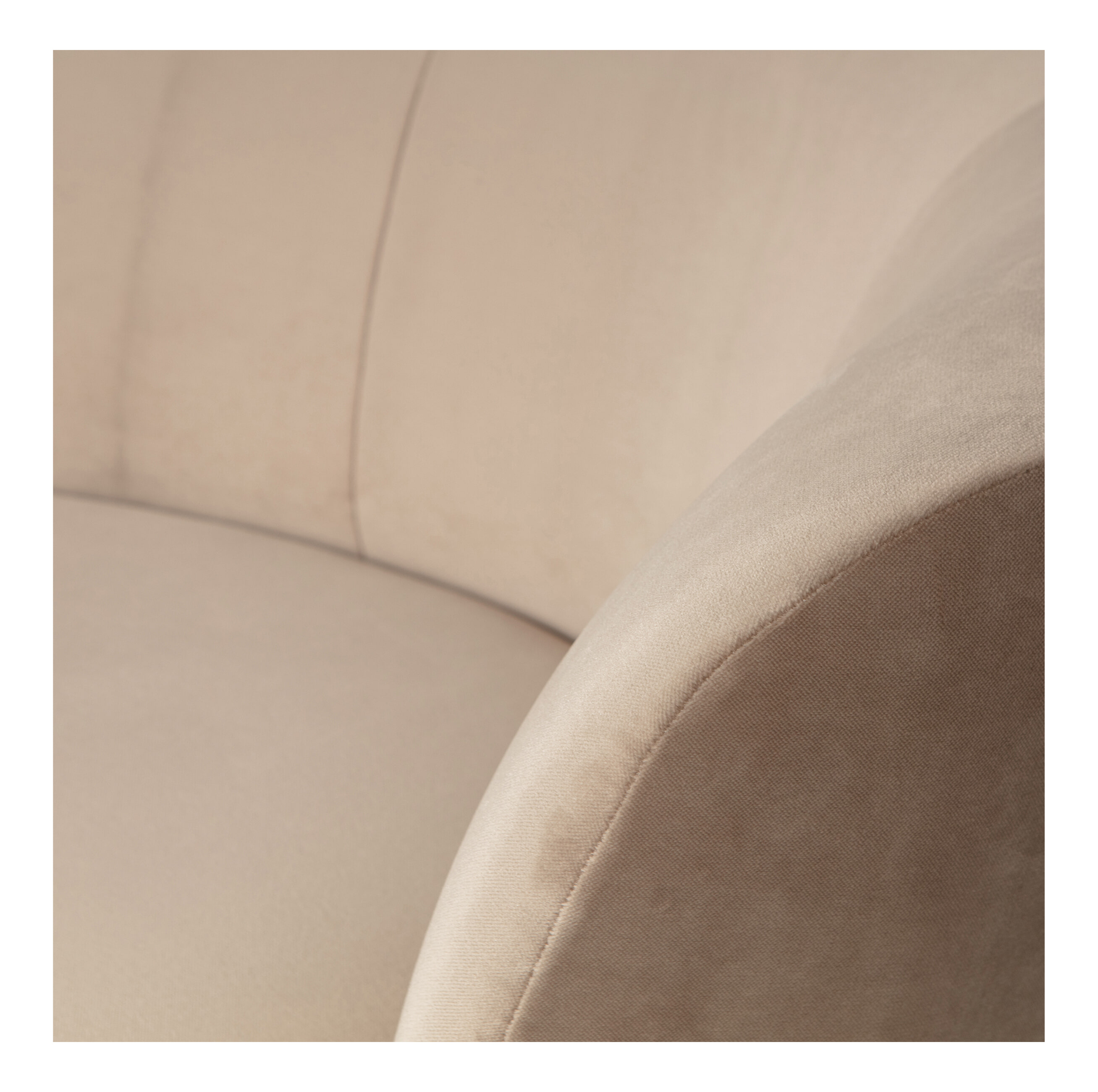 WOOOD Lounge Fauteuil 'Sara' Rechts, Velvet, kleur Khaki