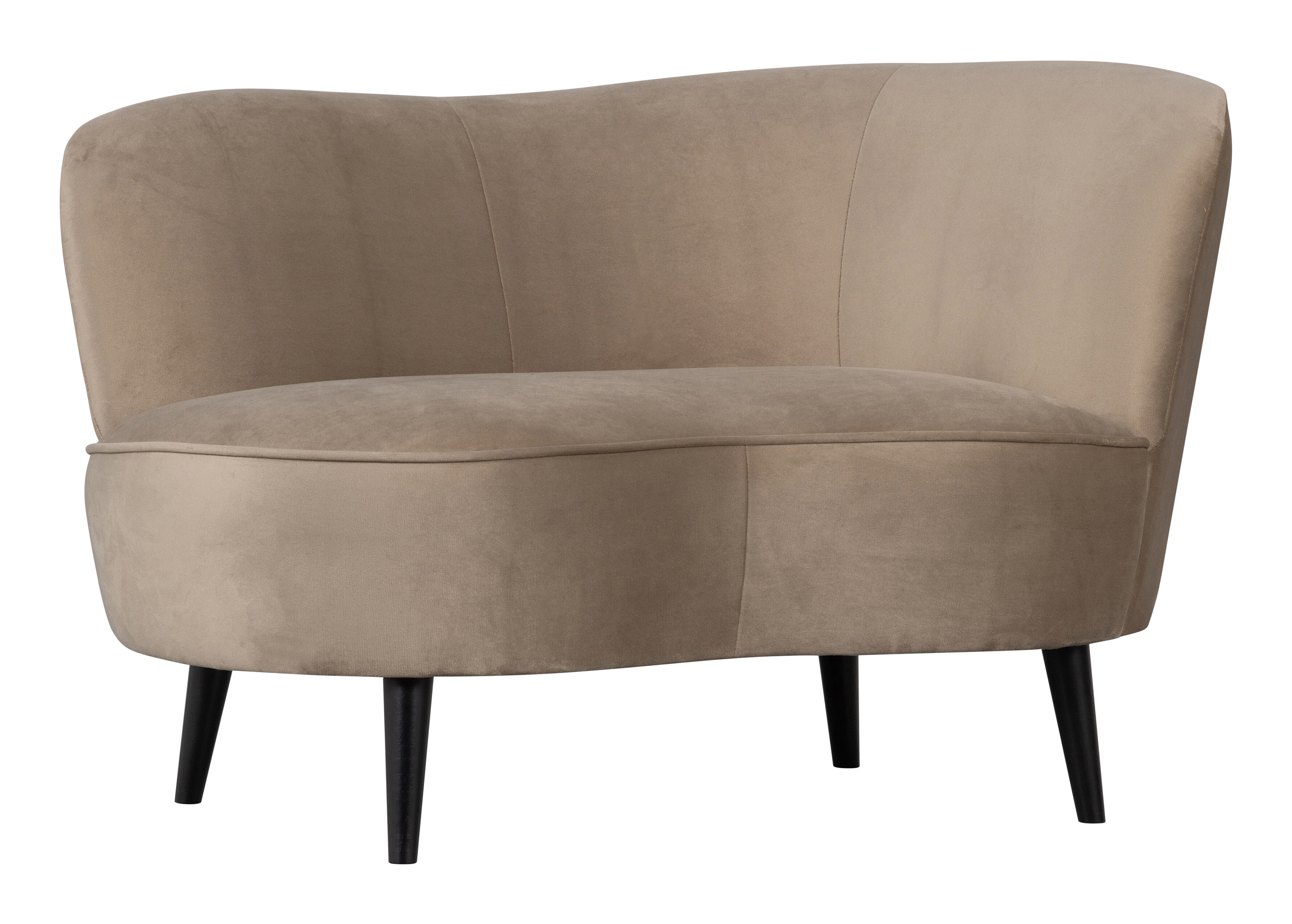 WOOOD Lounge Fauteuil 'Sara' Rechts, Velvet, kleur Khaki