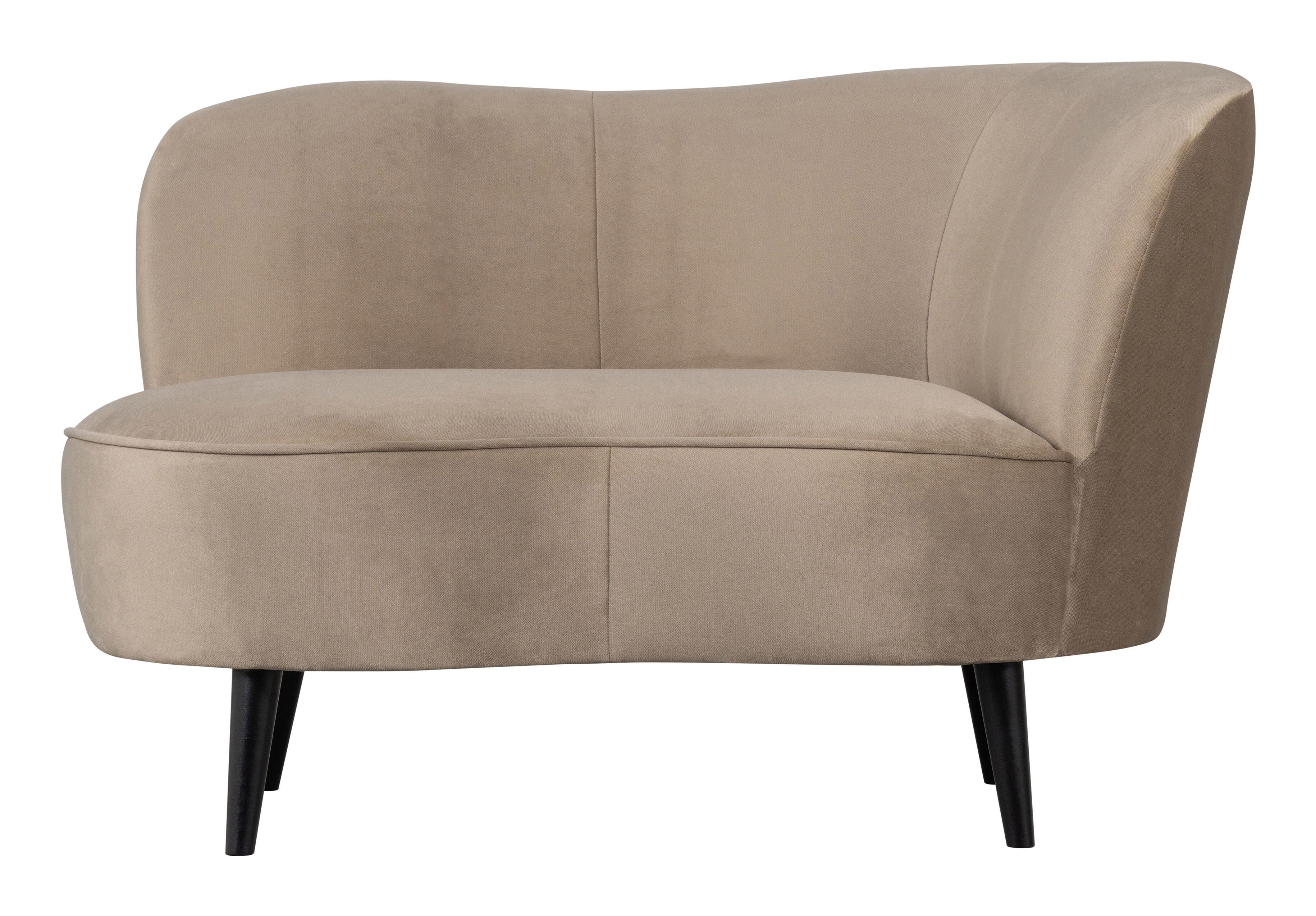 WOOOD Lounge Fauteuil 'Sara' Rechts, Velvet, kleur Khaki