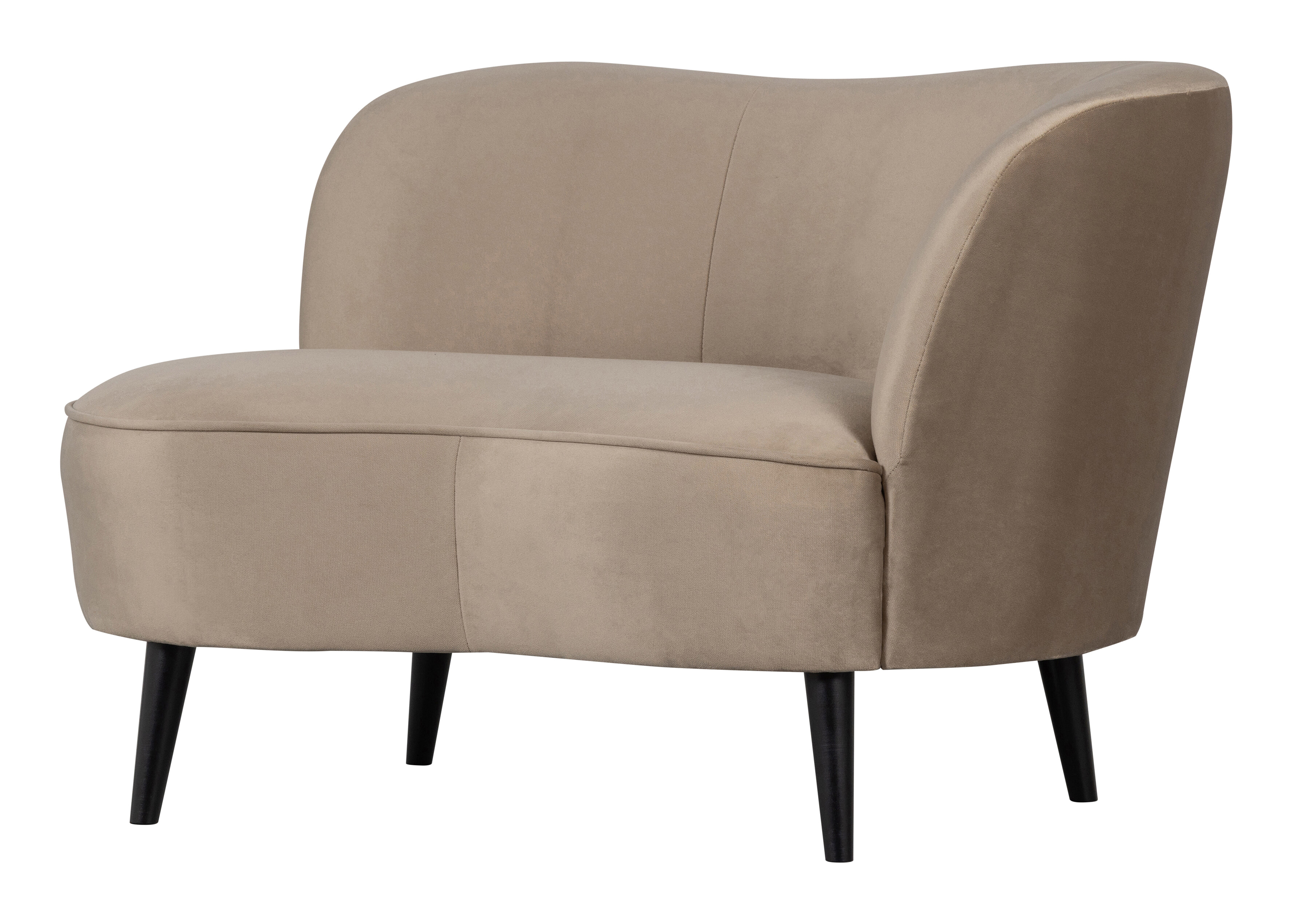 WOOOD Lounge Fauteuil 'Sara' Rechts, Velvet, kleur Khaki