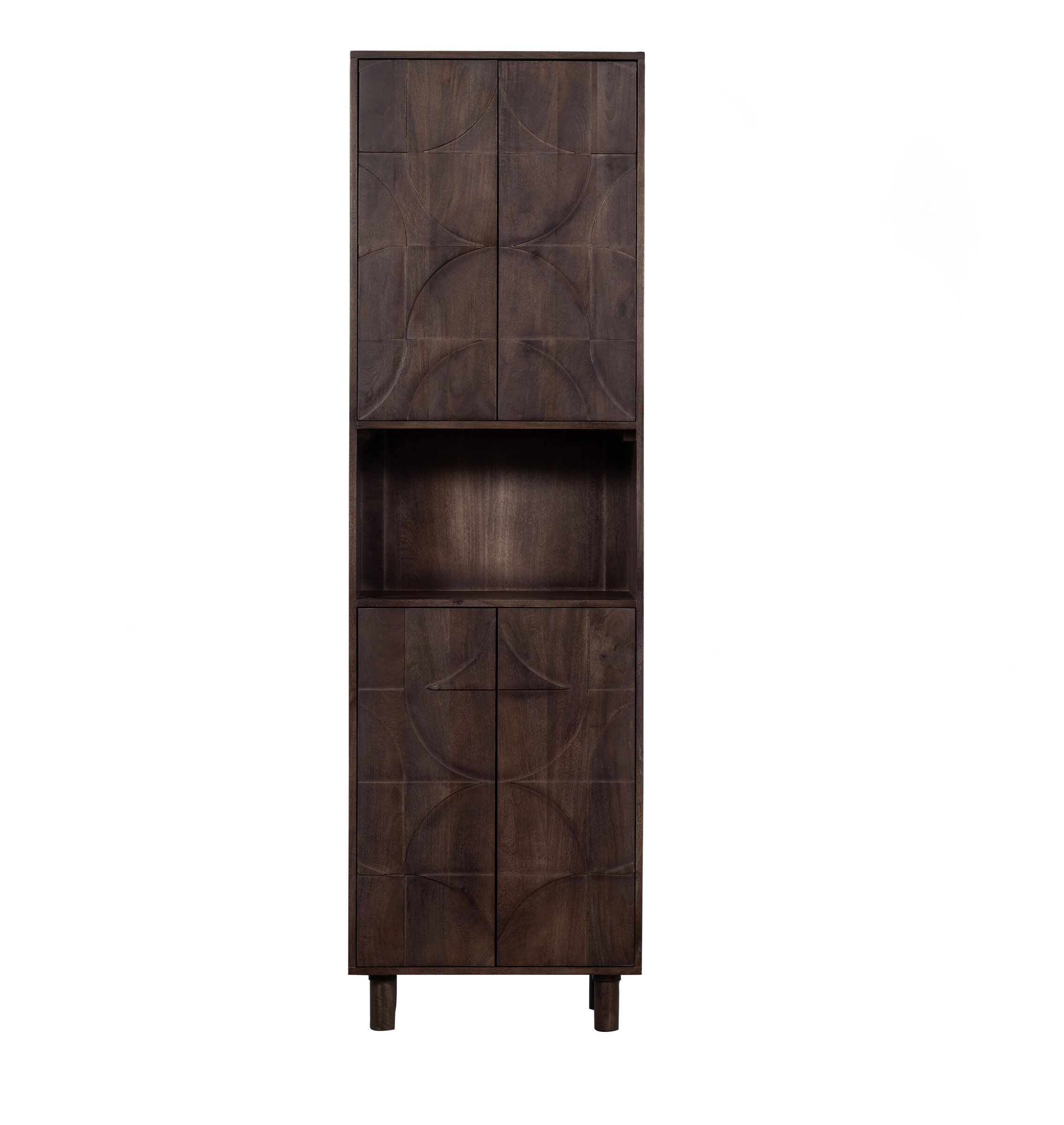 WOOOD Opbergkast 'Draw' Mangohout, 200 x 60cm, kleur Walnoot