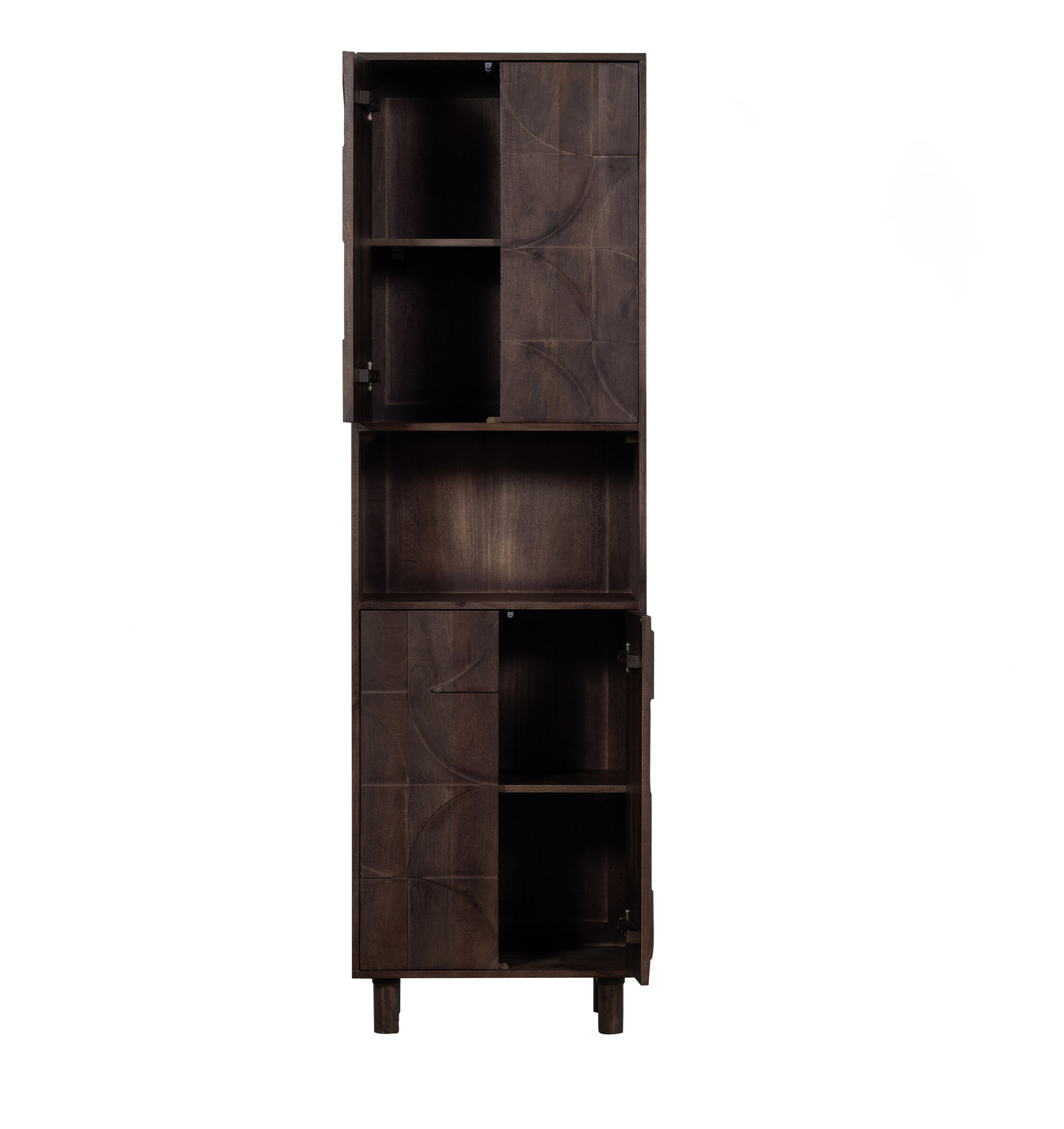 WOOOD Opbergkast 'Draw' Mangohout, 200 x 60cm, kleur Walnoot