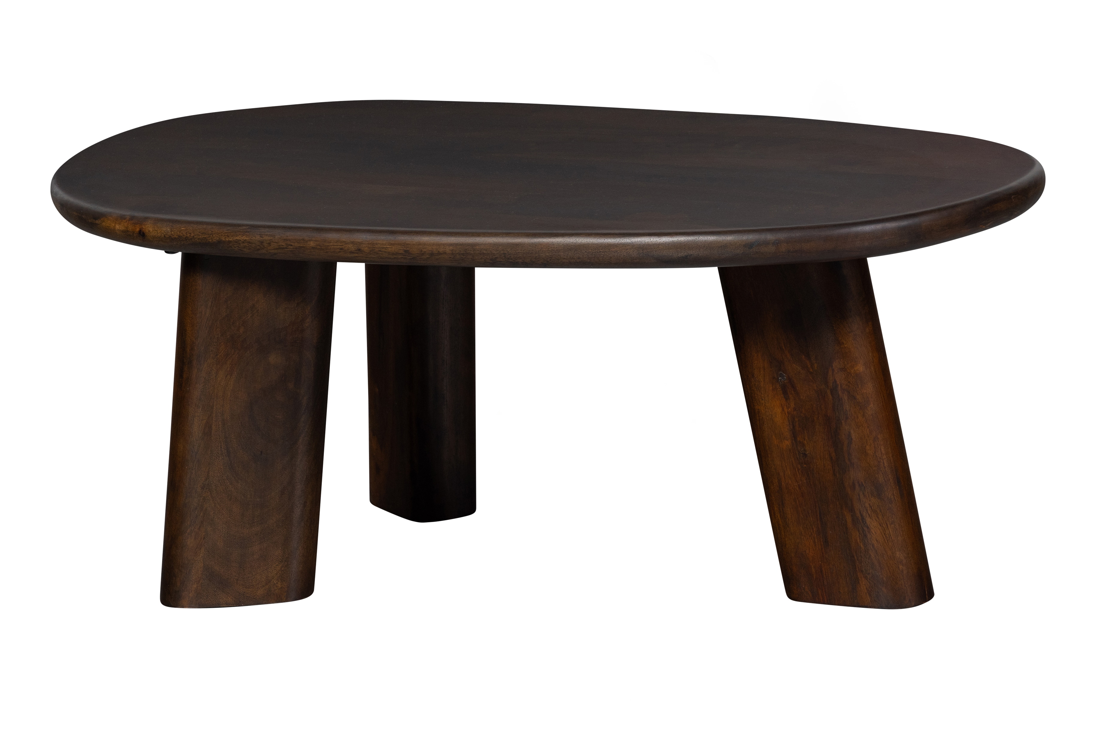 WOOOD Organische Salontafel 'Roundly' Mangohout, 110 x 60cm, kleur Walnoot