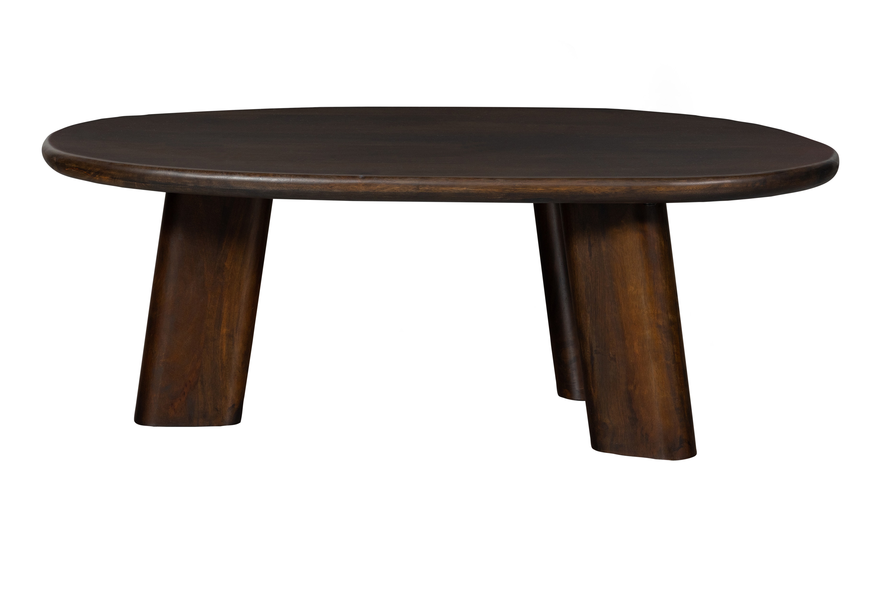 WOOOD Organische Salontafel 'Roundly' Mangohout, 110 x 60cm, kleur Walnoot