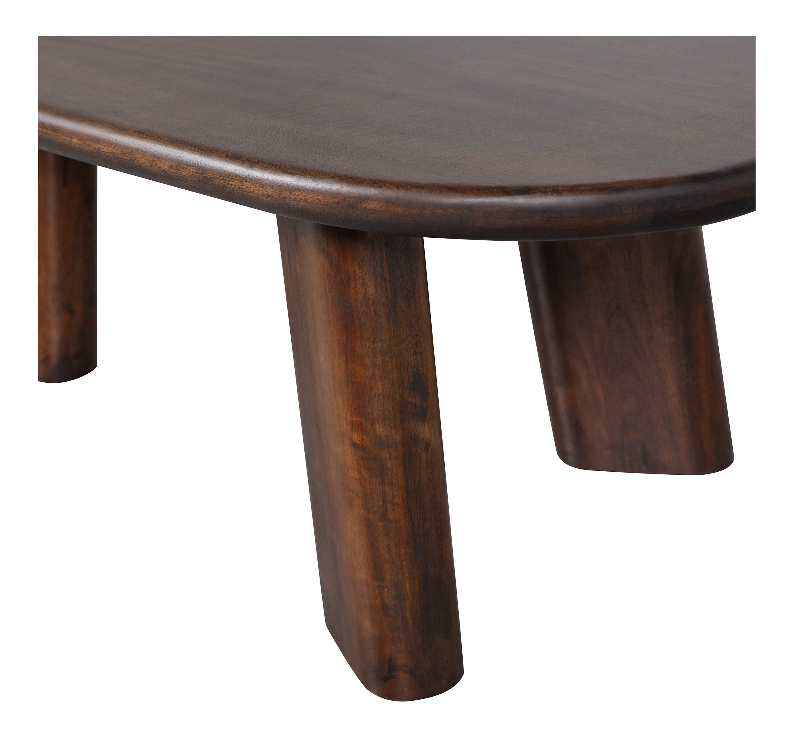 WOOOD Organische Salontafel 'Roundly' Mangohout, 110 x 60cm, kleur Walnoot