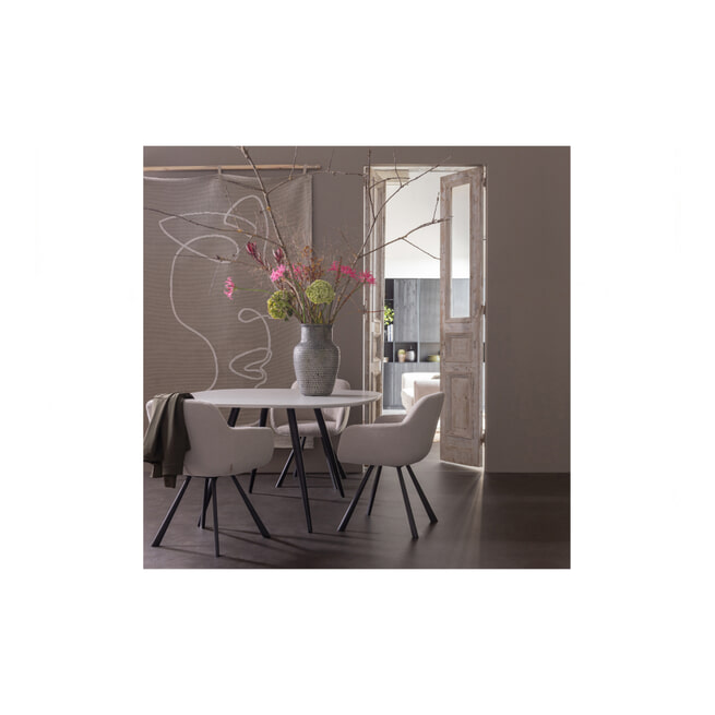 WOOOD Organische Eettafel 'Tablo' 130 x 130cm, kleur Mist