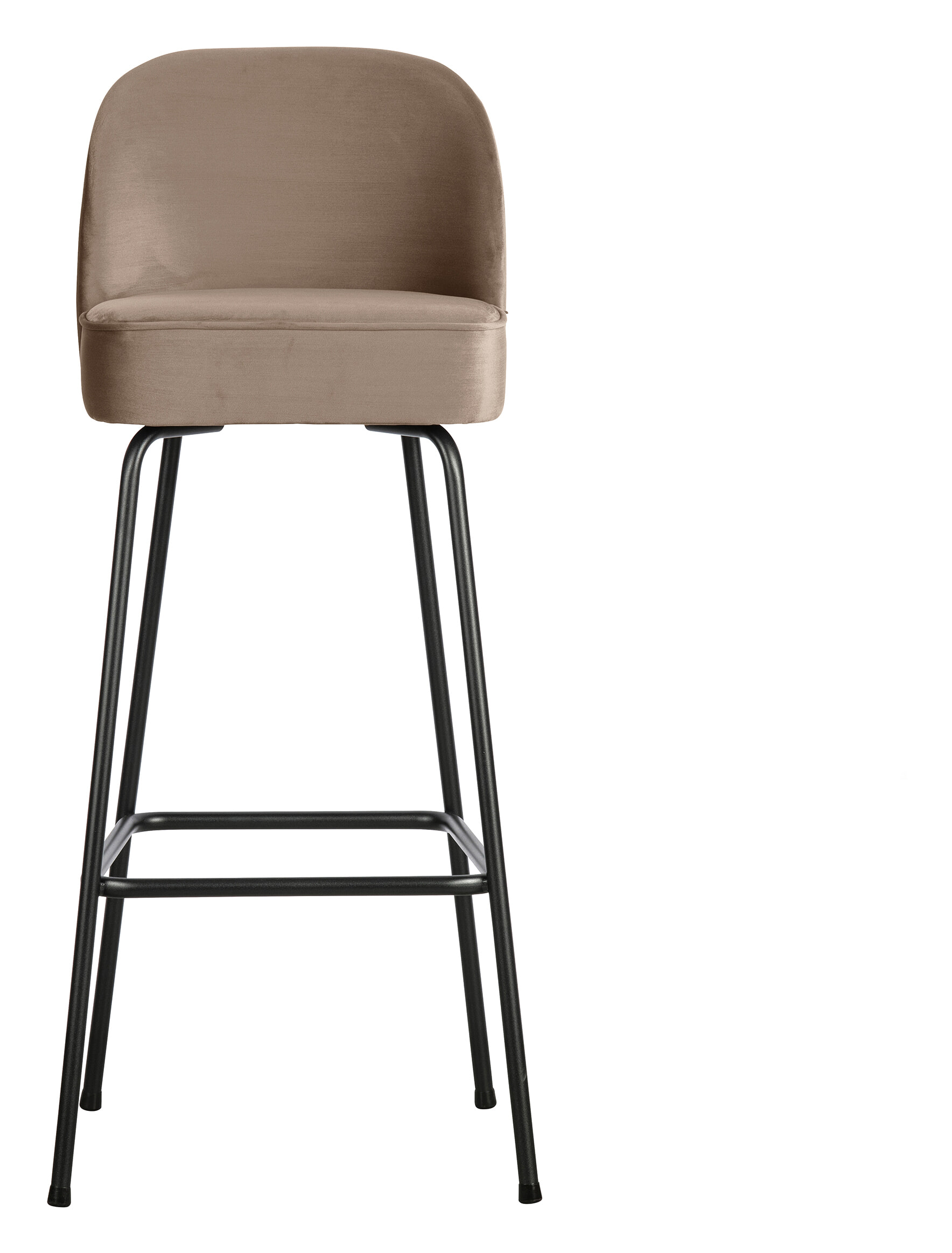 WOOOD Barstoel 'Vogue' Velvet, kleur Khaki (zithoogte 79cm)