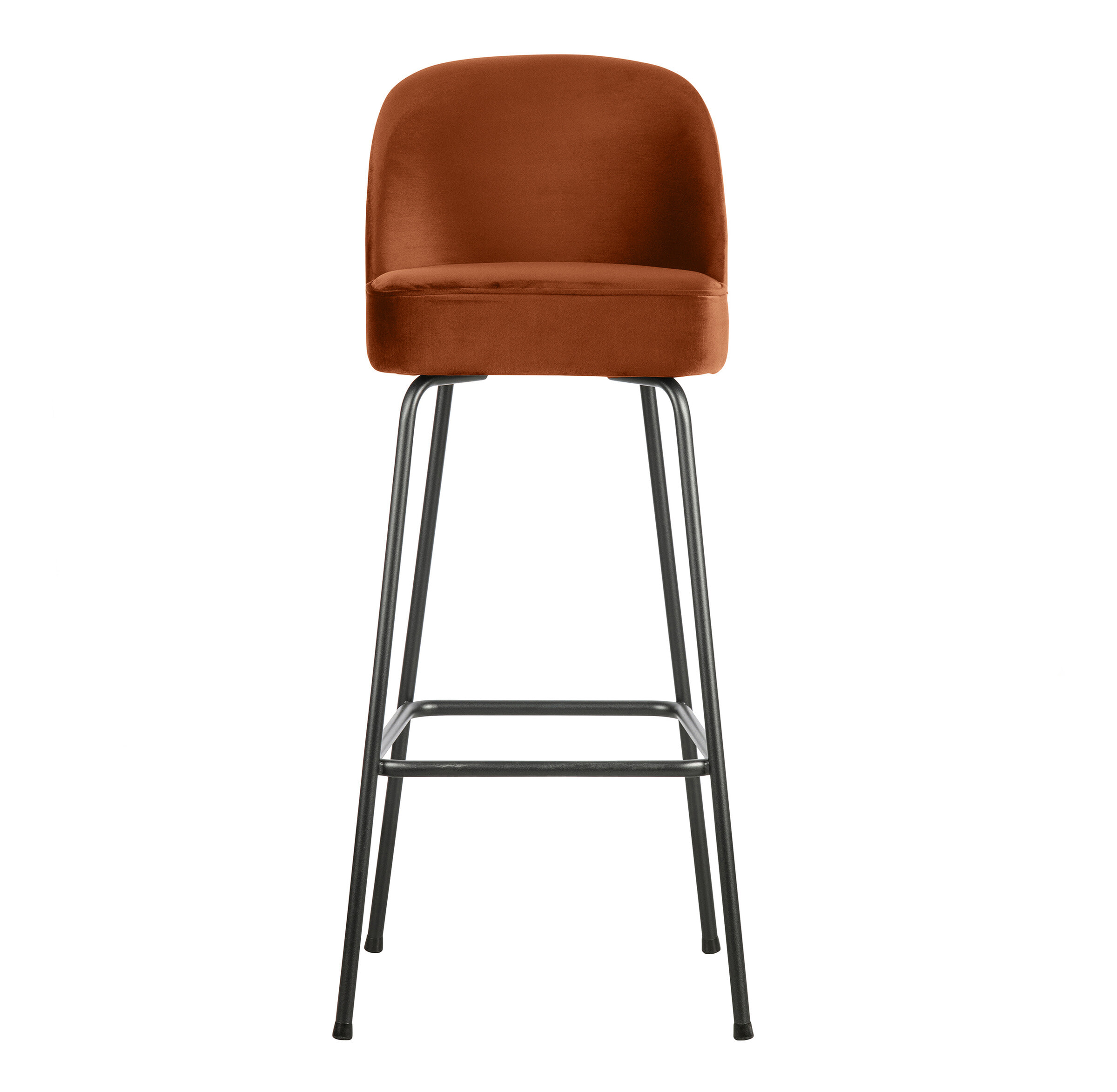 WOOOD Barstoel 'Vogue' Velvet, kleur Roestbruin (zithoogte 79cm)