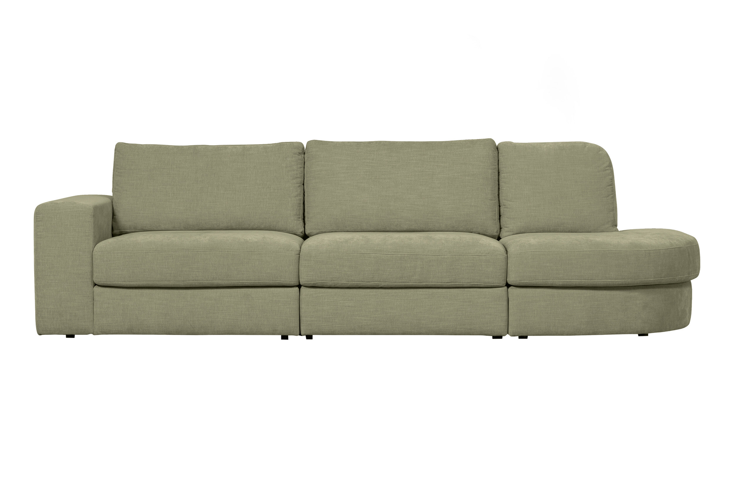 vtwonen 2,5-zits Bank 'Family' Ronding Rechts, Woven, kleur Groen
