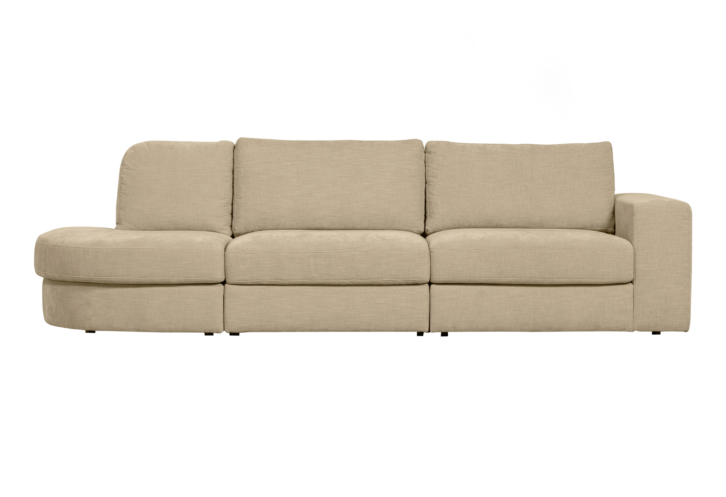 vtwonen 2,5-zits Bank 'Family' Ronding Links, Woven, kleur Zand