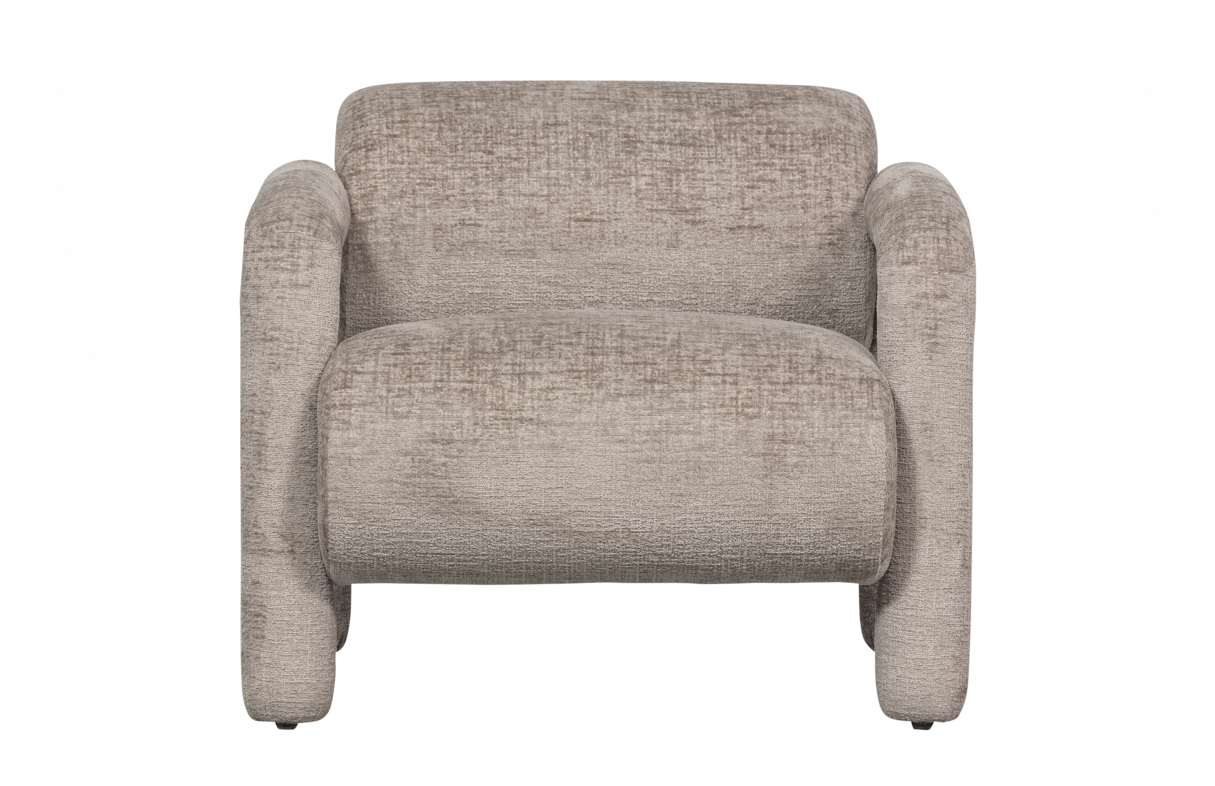 WOOOD Fauteuil 'Lenny' Structure Velvet, kleur Zand
