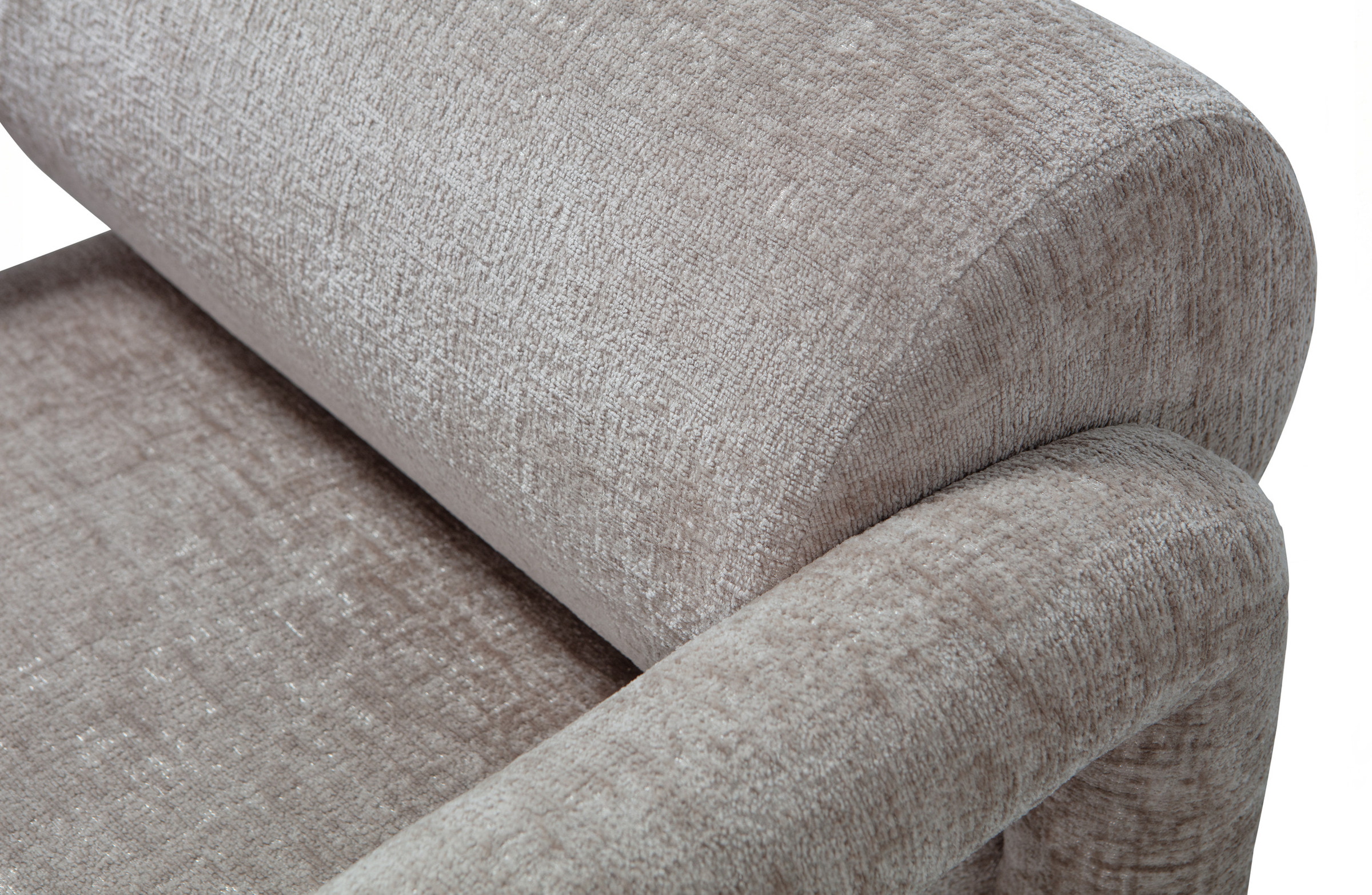 WOOOD Fauteuil 'Lenny' Structure Velvet, kleur Zand