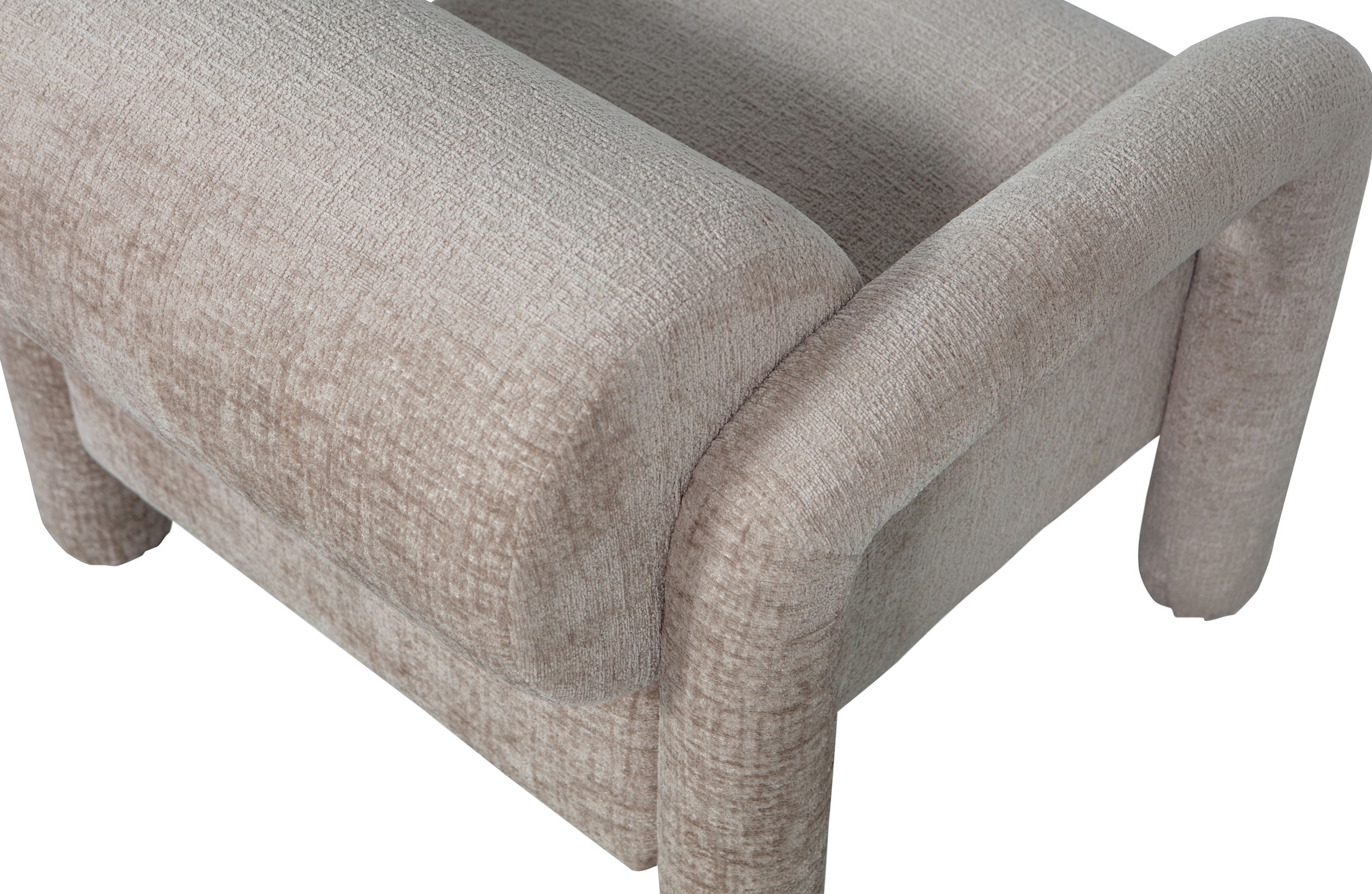 WOOOD Fauteuil 'Lenny' Structure Velvet, kleur Zand