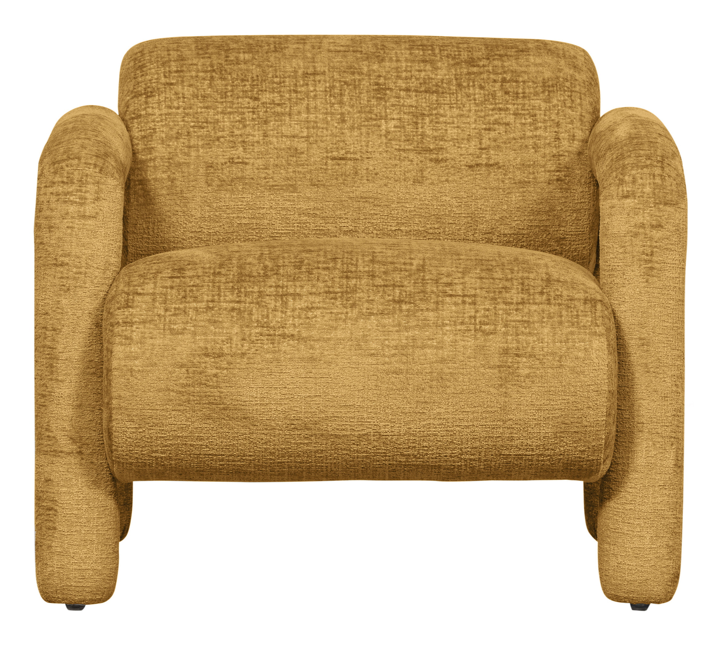 WOOOD Fauteuil 'Lenny' Structure Velvet, kleur Goudgeel