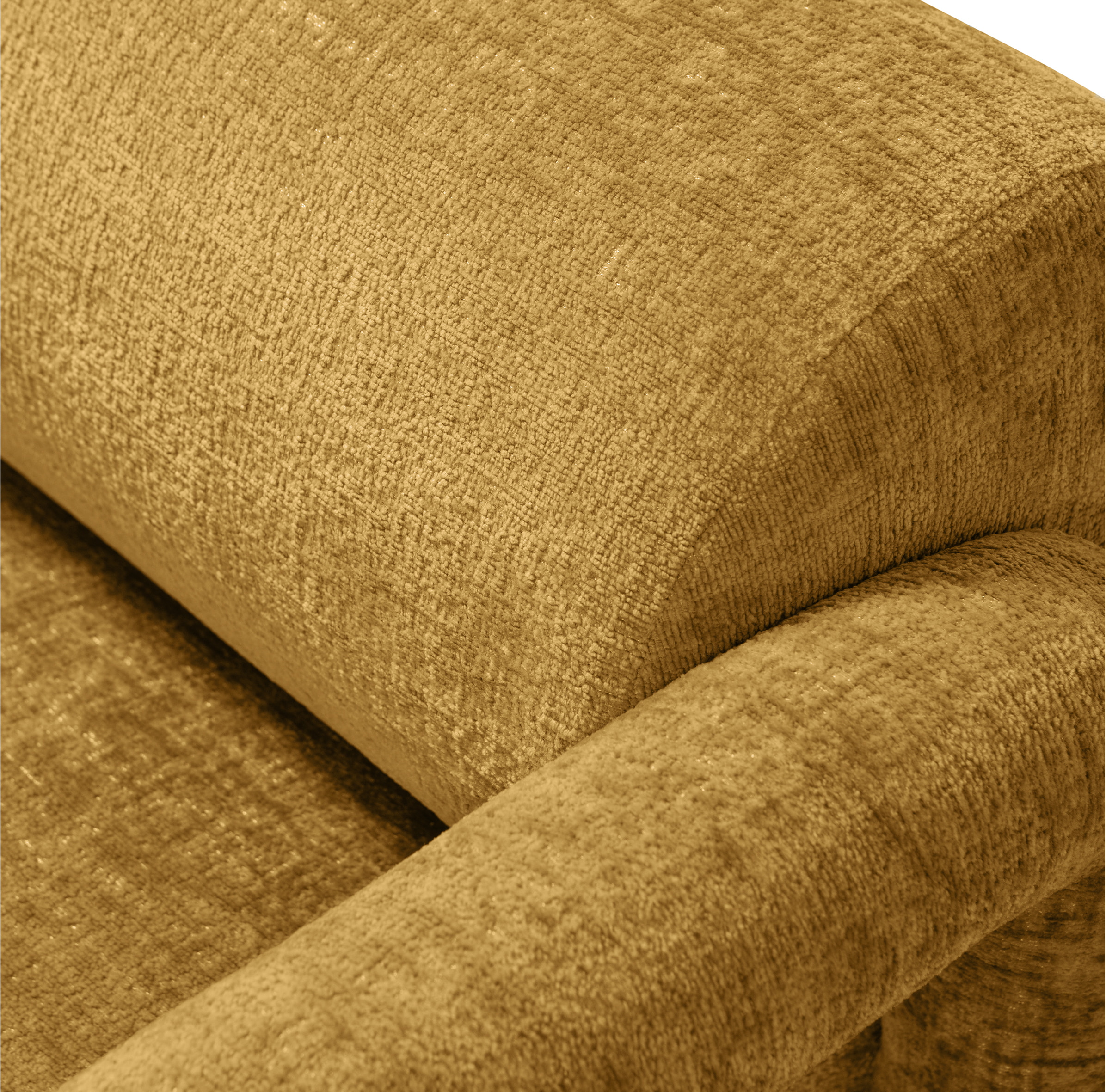 WOOOD Fauteuil 'Lenny' Structure Velvet, kleur Goudgeel