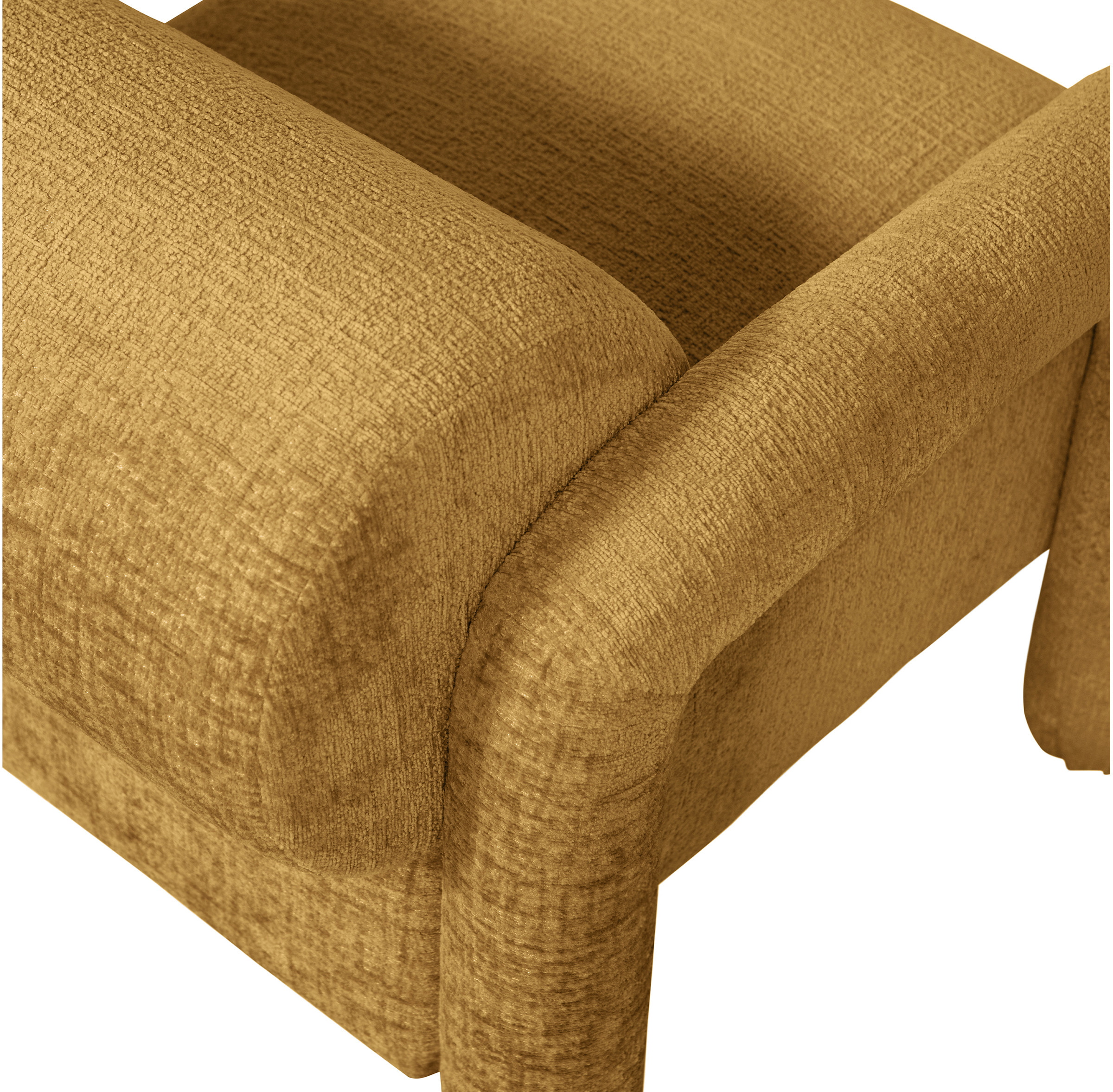 WOOOD Fauteuil 'Lenny' Structure Velvet, kleur Goudgeel