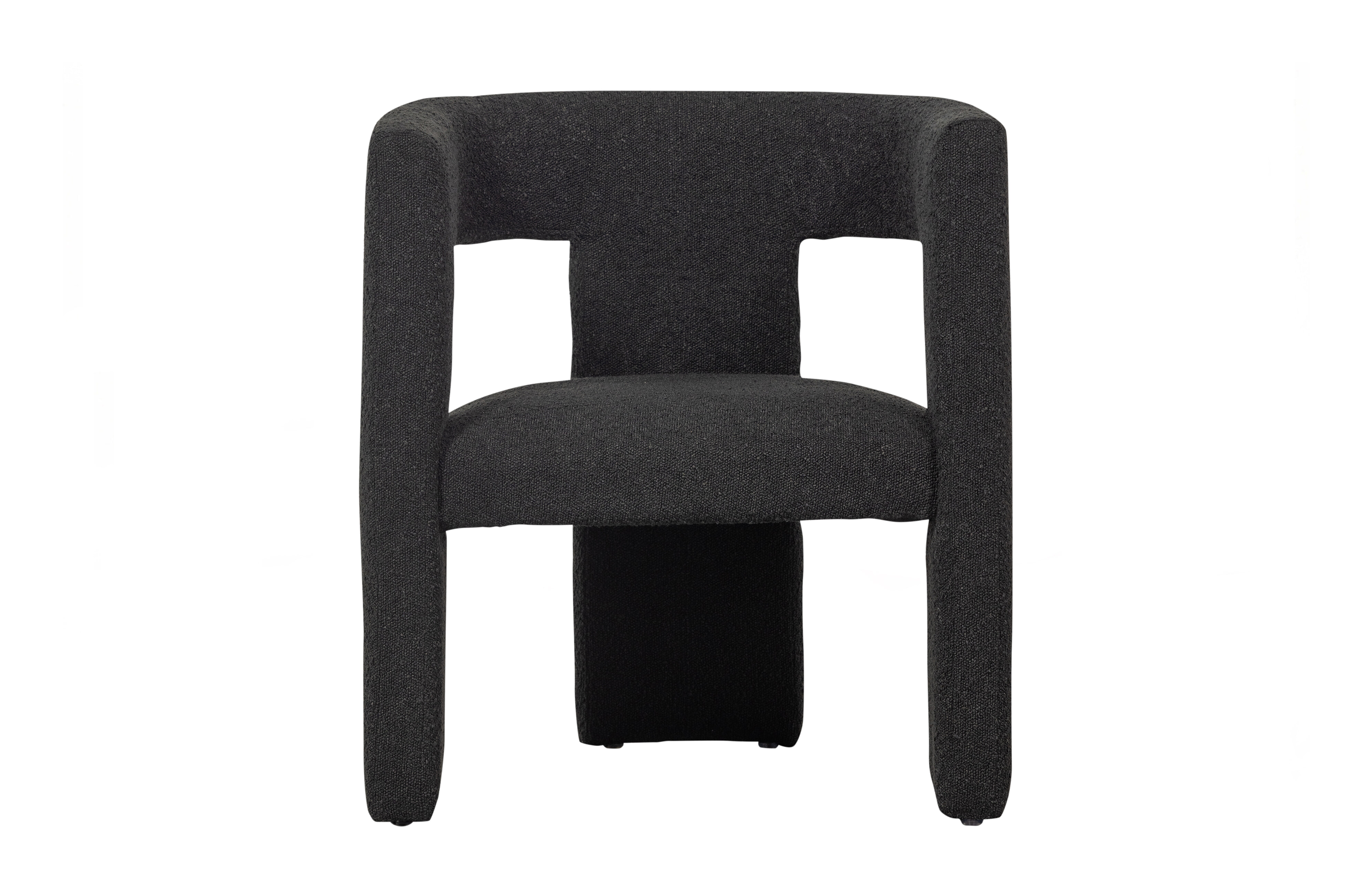 WOOOD Fauteuil 'Tiwa' Bouclé, kleur Donkergrijs