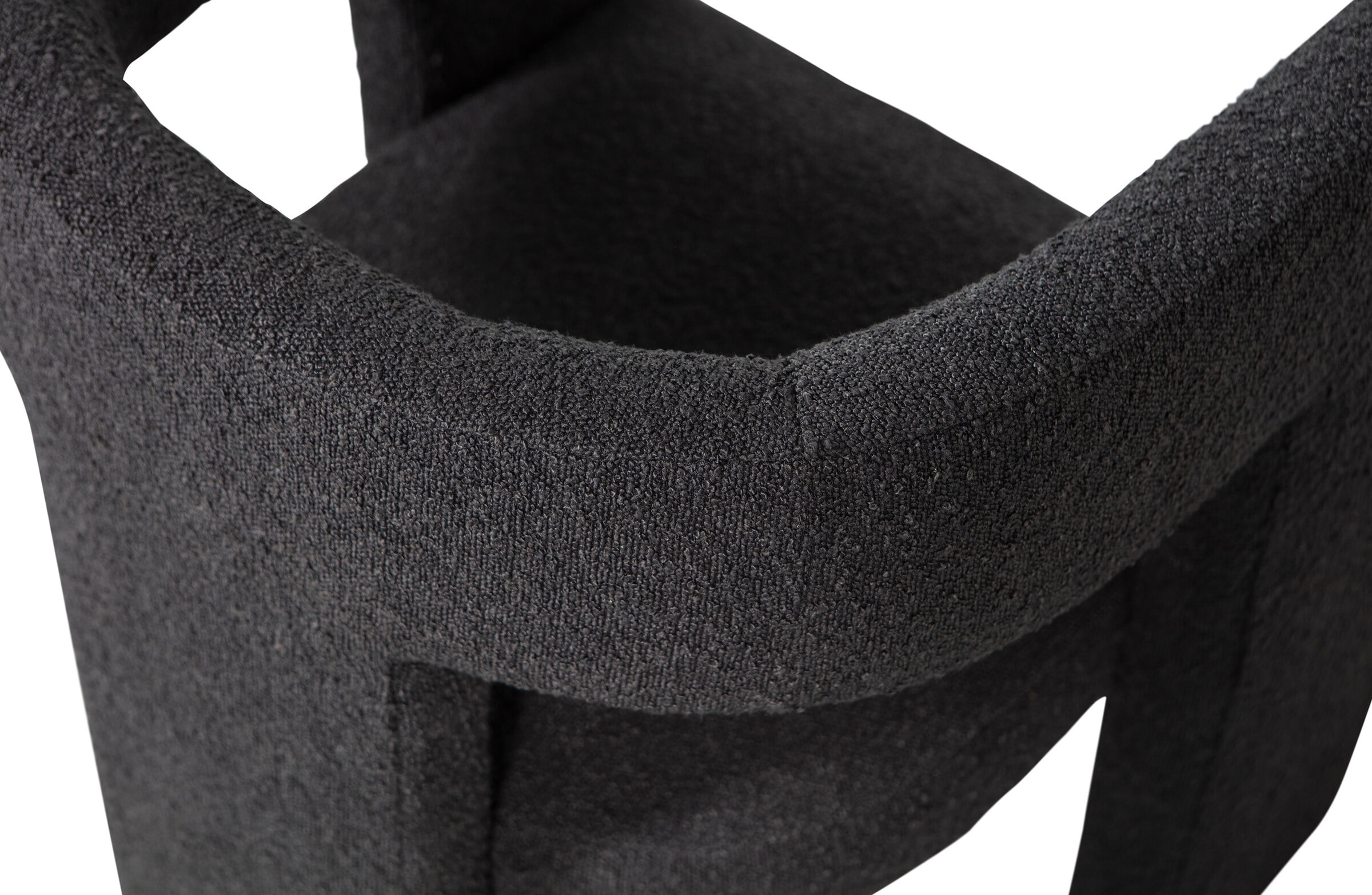 WOOOD Fauteuil 'Tiwa' Bouclé, kleur Donkergrijs