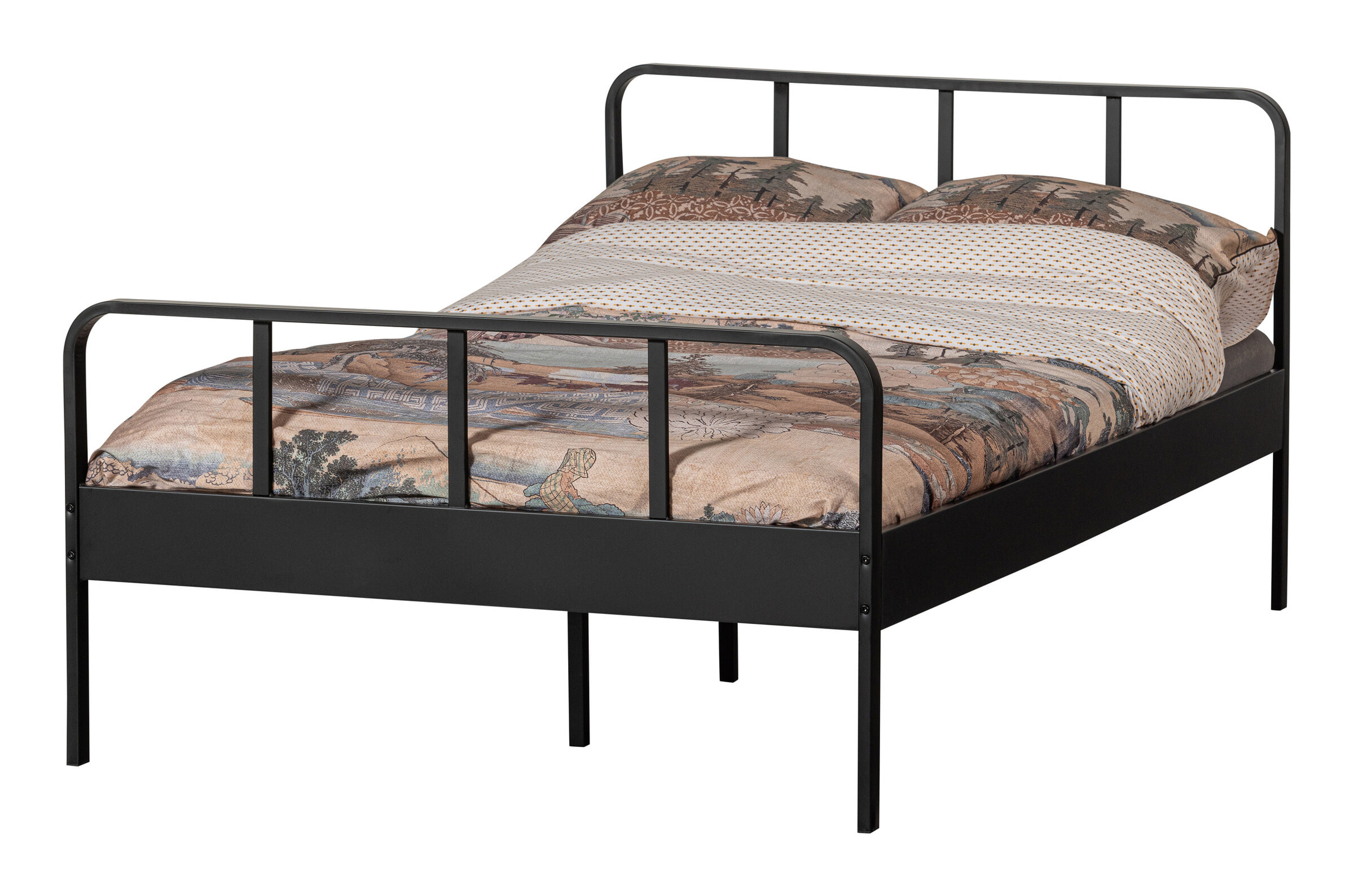 WOOOD Bed 'Mees' Staal, 120 x 200cm, kleur Zwart