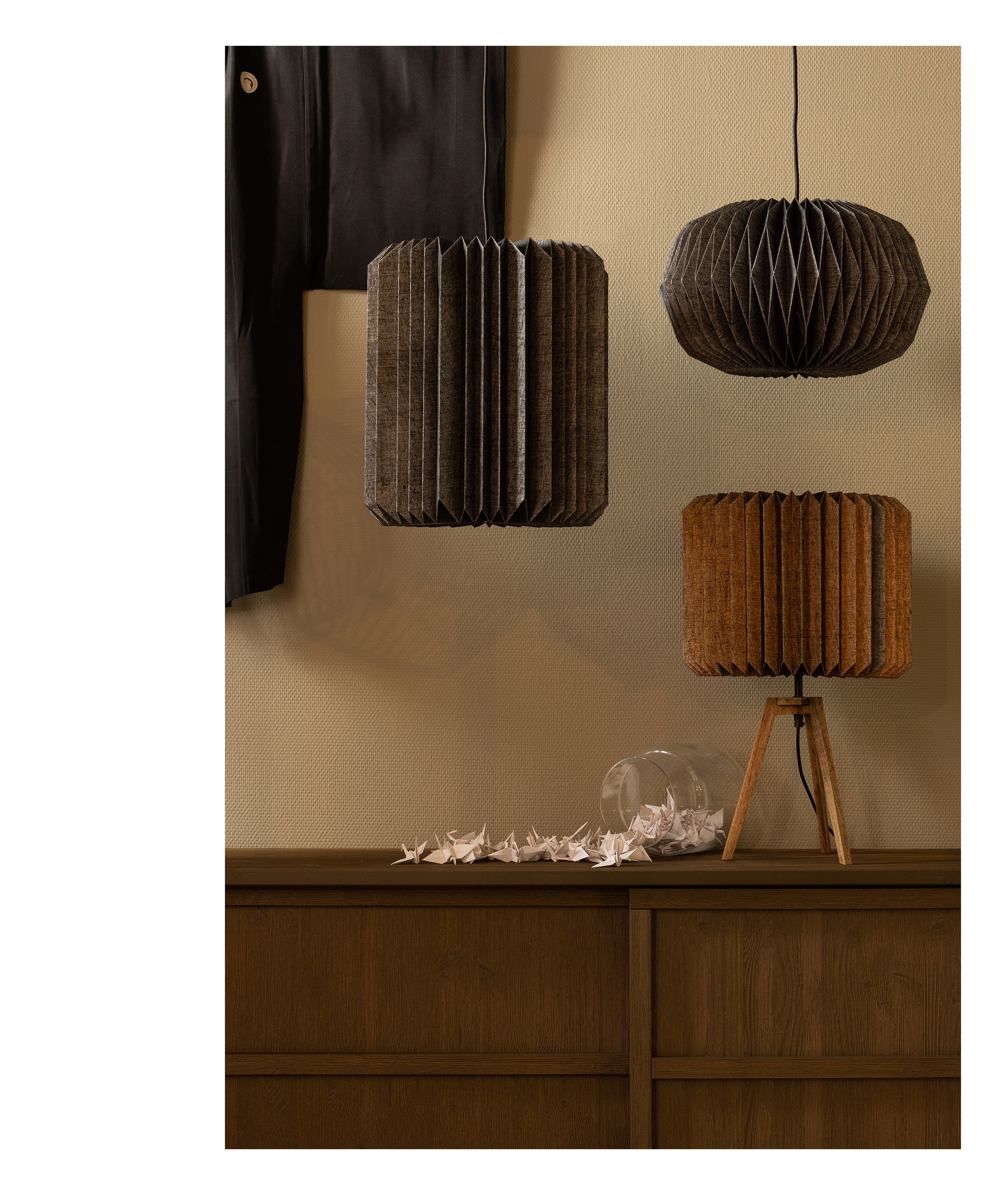 WOOOD Tafellamp 'Bones' Gevouwen papier