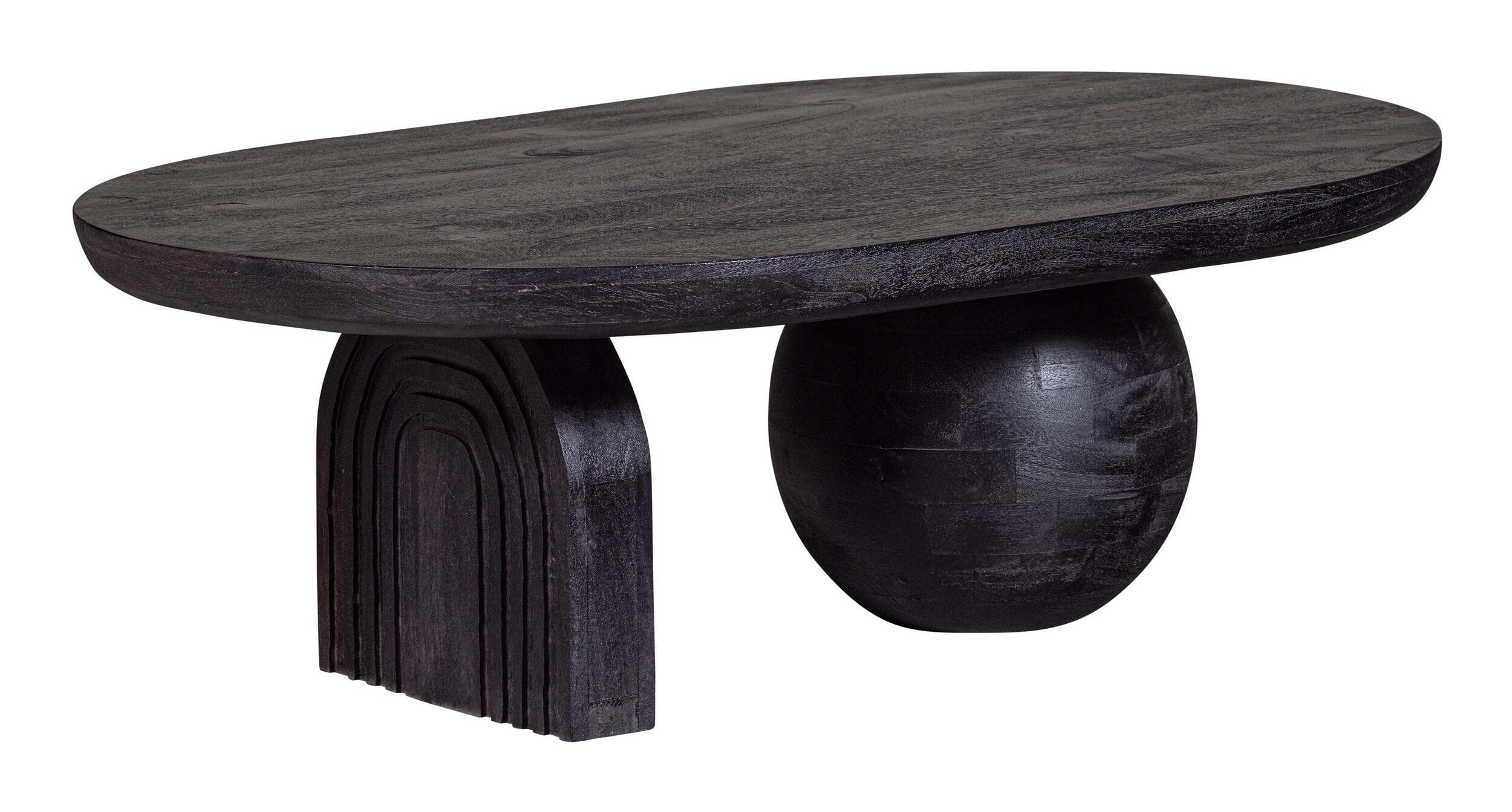 WOOOD Salontafel 'Steppe' Mangohout, 110 x 72cm, kleur zwart
