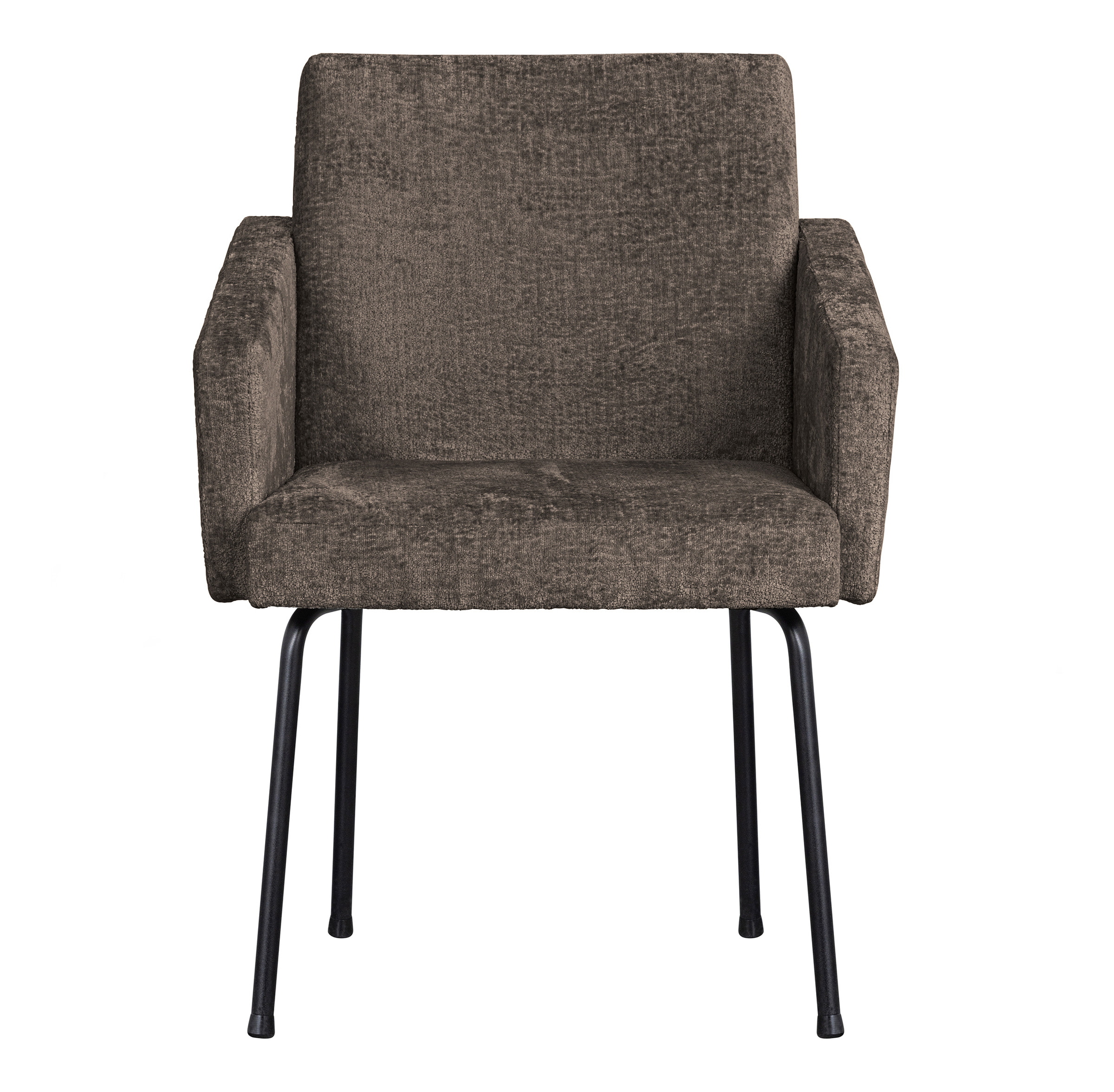 WOOOD Eetkamerstoel 'Mount' Chenille, kleur Grijs/Bruin
